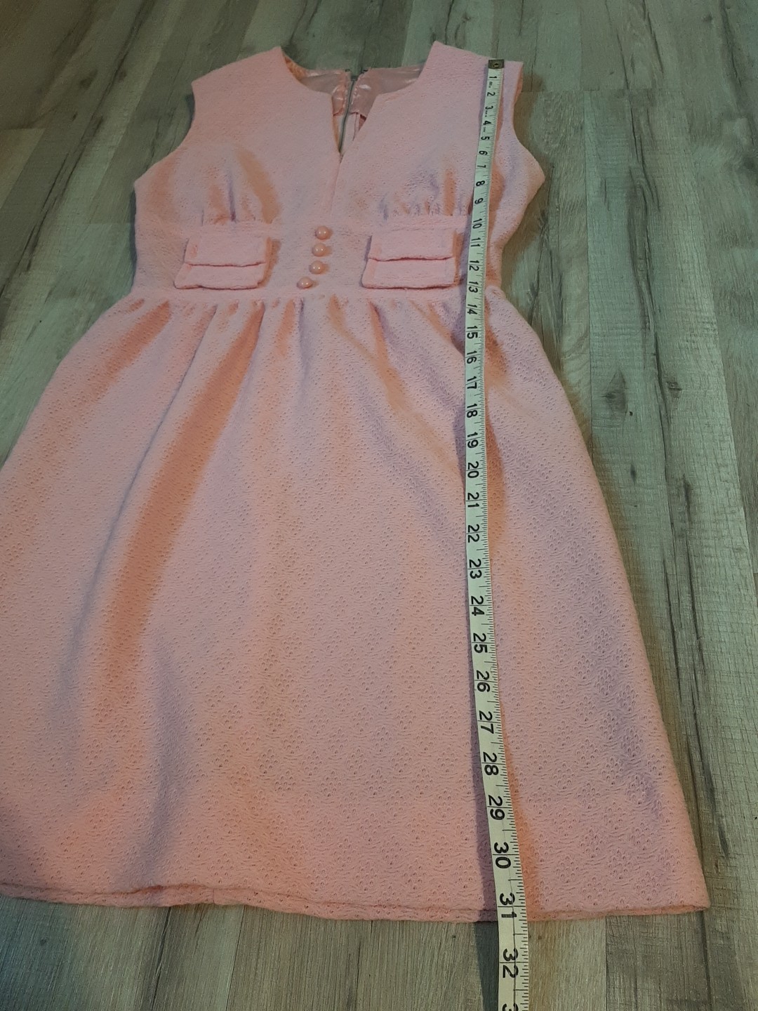 Vtg 60s70s Mod Gogo Mini Party Dress Pink Textured Sz9 Petite Carol Brent