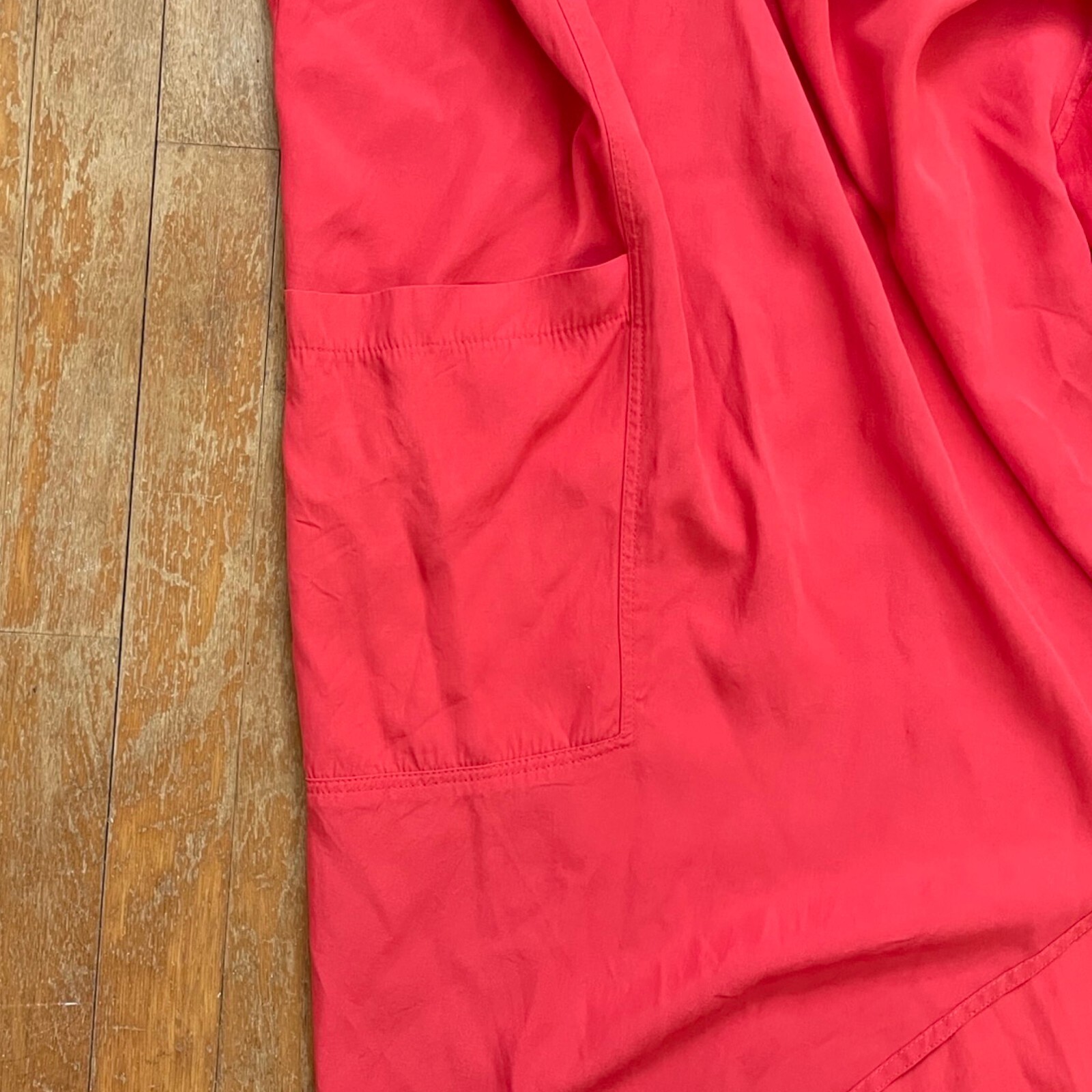 Vintage Oversize Draped Jacket Size M/L/XL 1980s Coral Pink Open Front Dolman