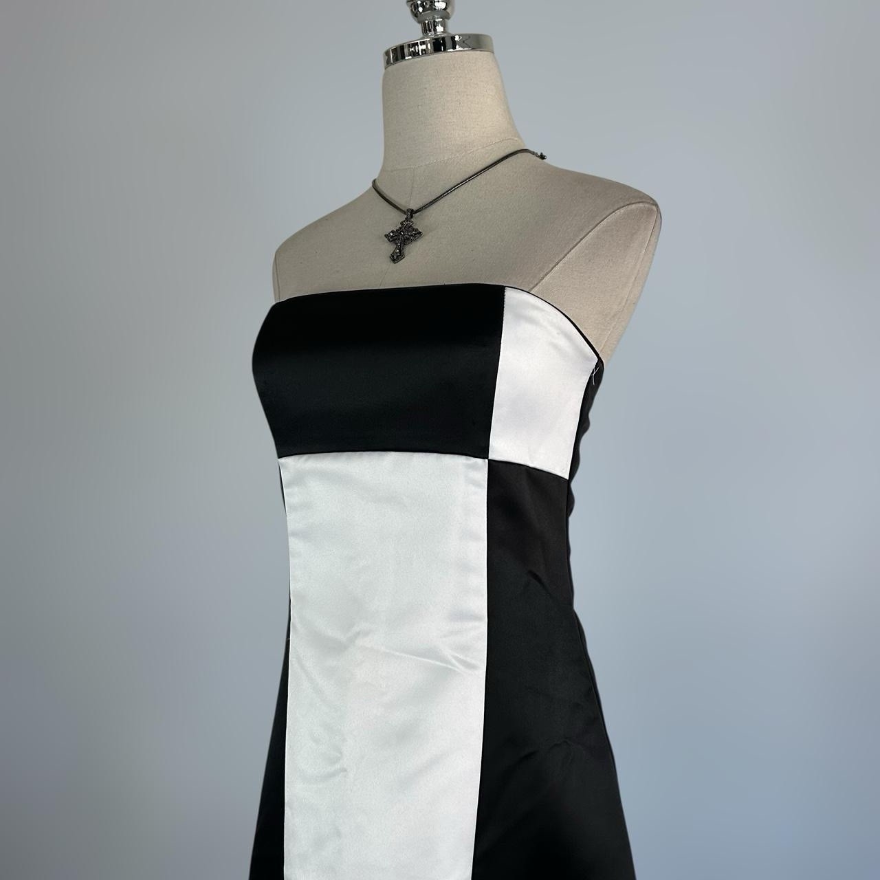 Vintage 90s Y2K Jessica McClintock Archive Color Block Strapless PROM Dress