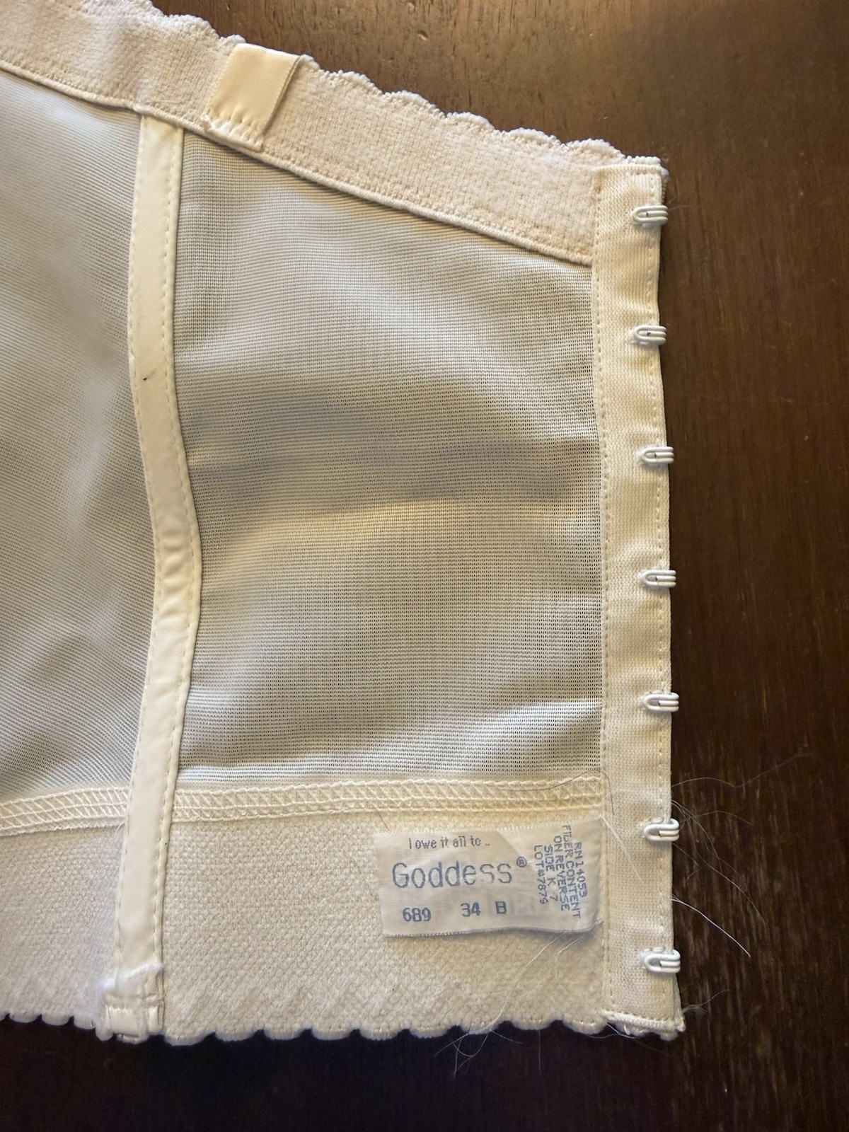 Goddess Long Line Bustier Ivory Bra Corset Cincher 34B Boned Pin Up Lingerie