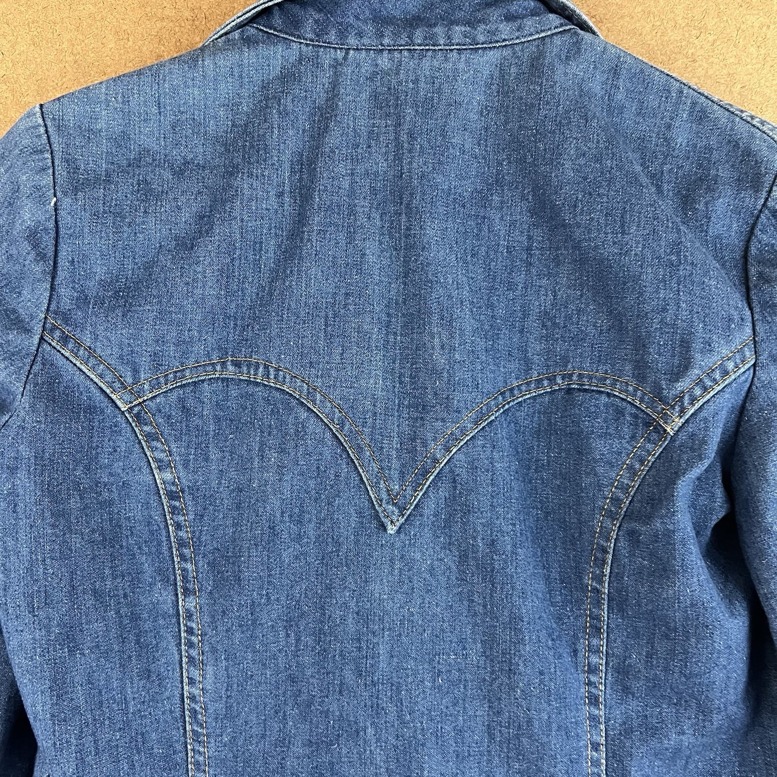 VTG 70s Lady Lee Western Denim Blazer 11/12 Made in USA