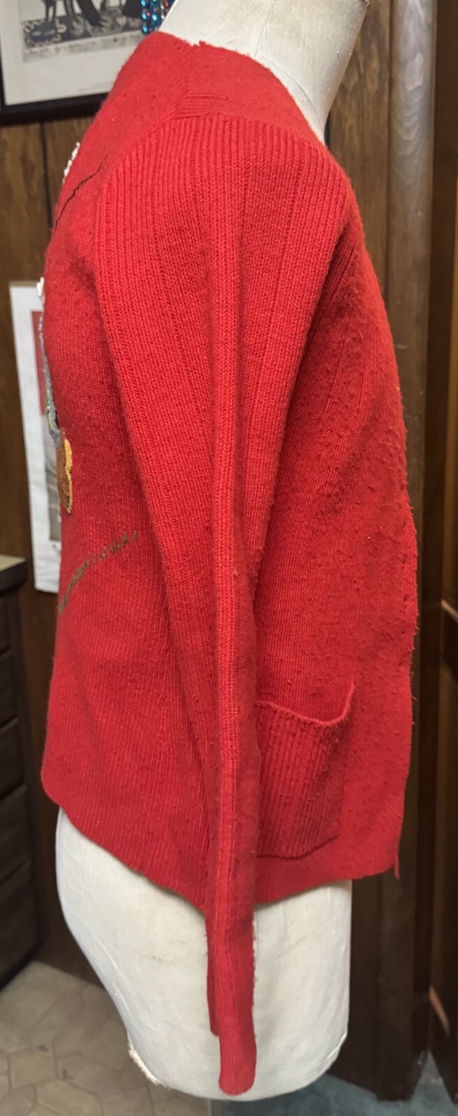 Vintage Olive Oyl Popeye Red Sweater Small – Spinach Juice Homemade Sewn