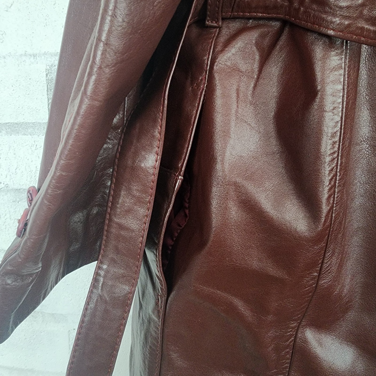 Rare 70/80s Vintage Etienne Aigner Leather Jacket Oxblood Classic Brass Hardware