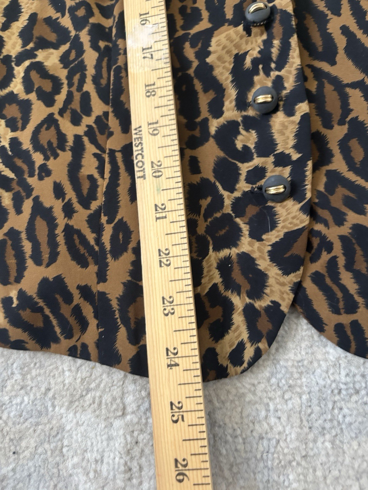 Studio I Womens Sz 18 Leopard Cheetah Animal Print Vest Button Lined