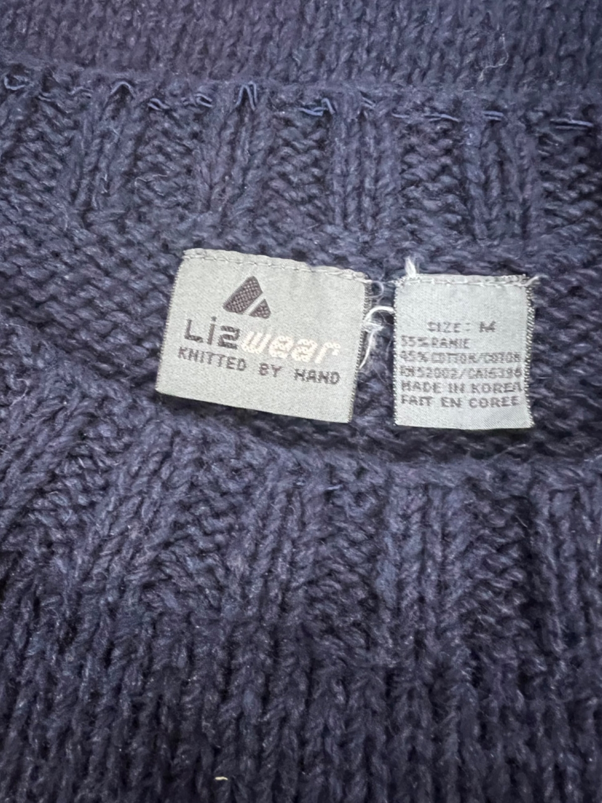 Vintage Liz Wear Liz Claiborne Knitted by Hand Sweater Size M