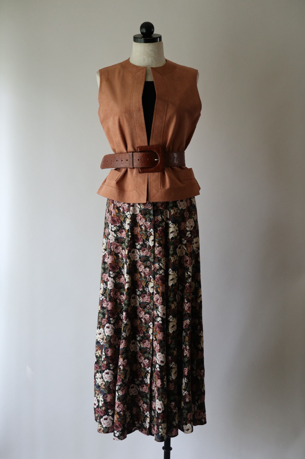 70s Vintage Pink Ultrasuede Open Front Waistcoat Sleeveless Jacket Vest Women M