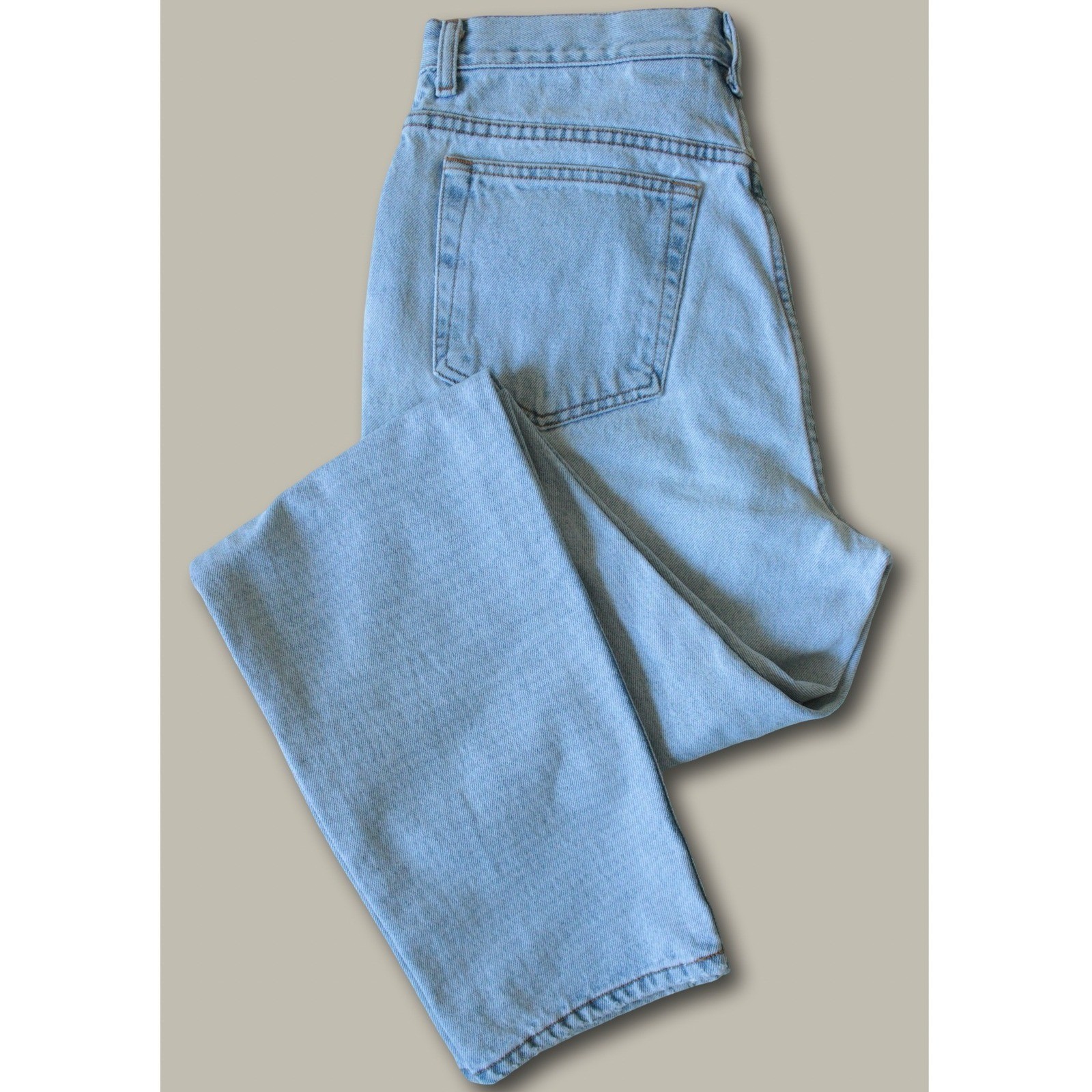 Calvin Klein Vintage High Rise Straight Leg Jeans Size 12 Light Blue Enzyme Wash