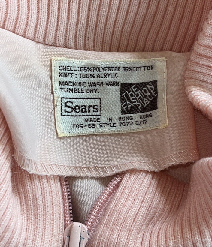 Vtg Sears ‘The Fashion Place’ Pale Pink Coat~Jacket~Spring~Hong Kong~Ladies~READ