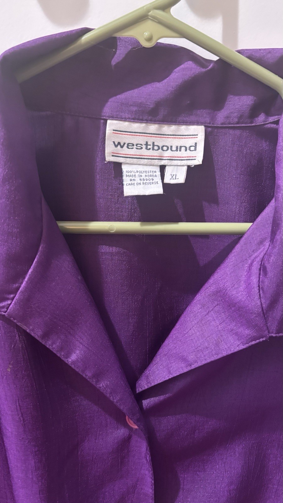 Vintage Westbound Purple Smocked Hem Blouse – Short Sleeve Button Down Size