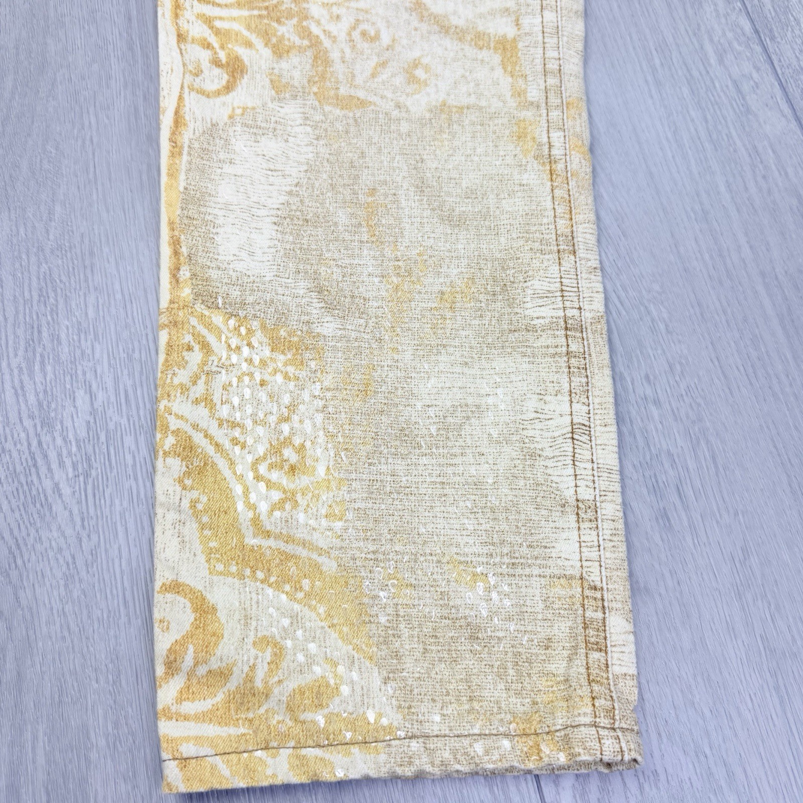 Vintage Roberto Cavalli 90s Funky Sand Blasted Denim Shimmer Jeans Small Italy