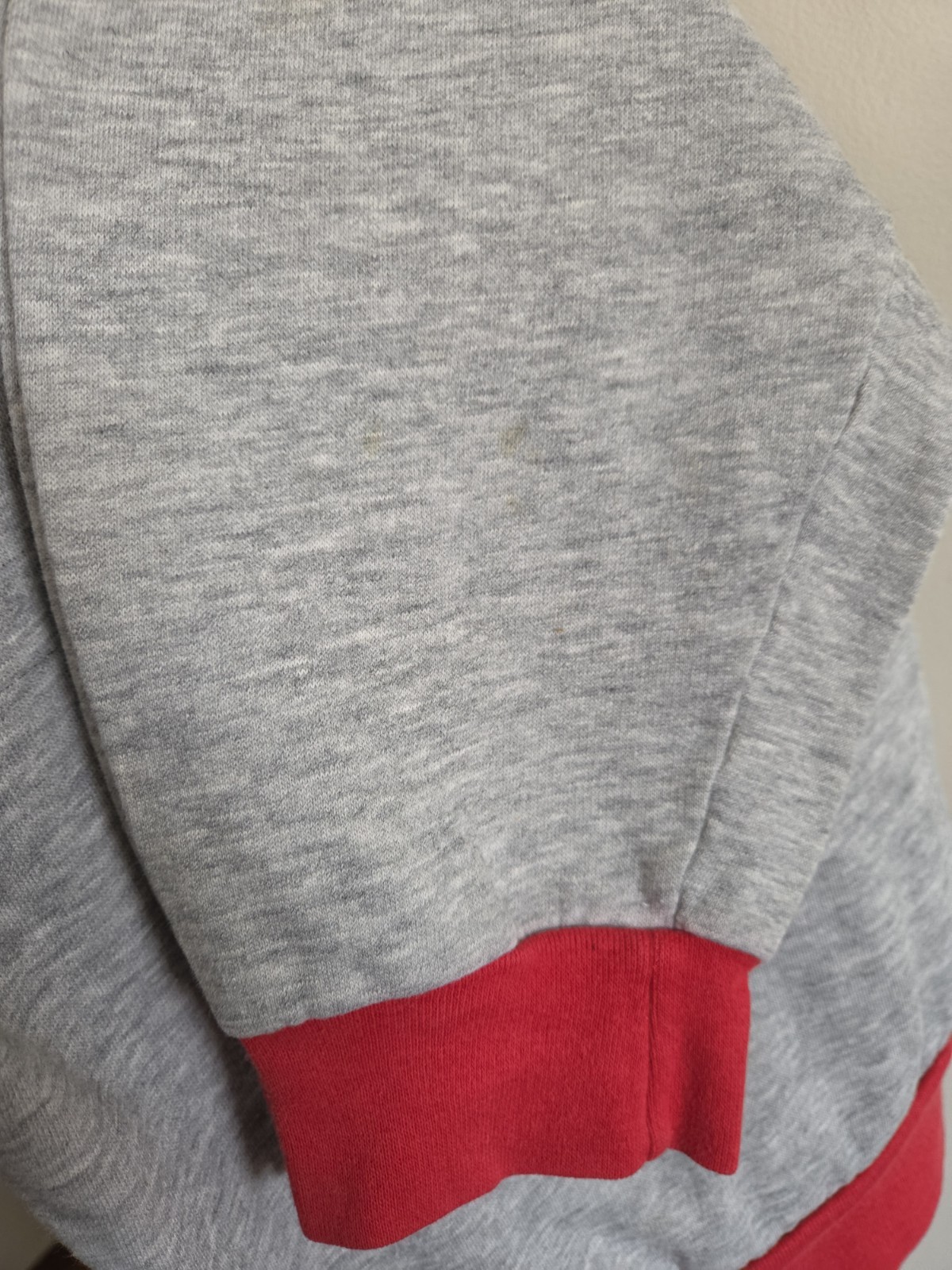 Vintage Loons Sweatshirt Gray Red Cuffs Collar Inlet Bay Made In USA XL Womens