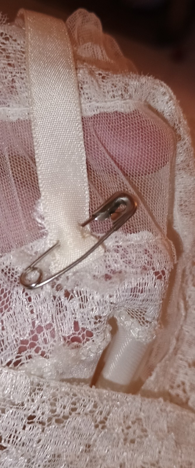 Vintage 50s Pandora By Chic Lingerie Cream Ivory Slip Dress Sheer Lace Nylon