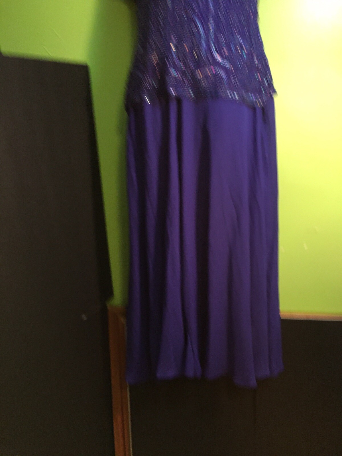Vintage Stenay Stunning Evening beaded Dress Marine Blue Size 6 With Nice Design
