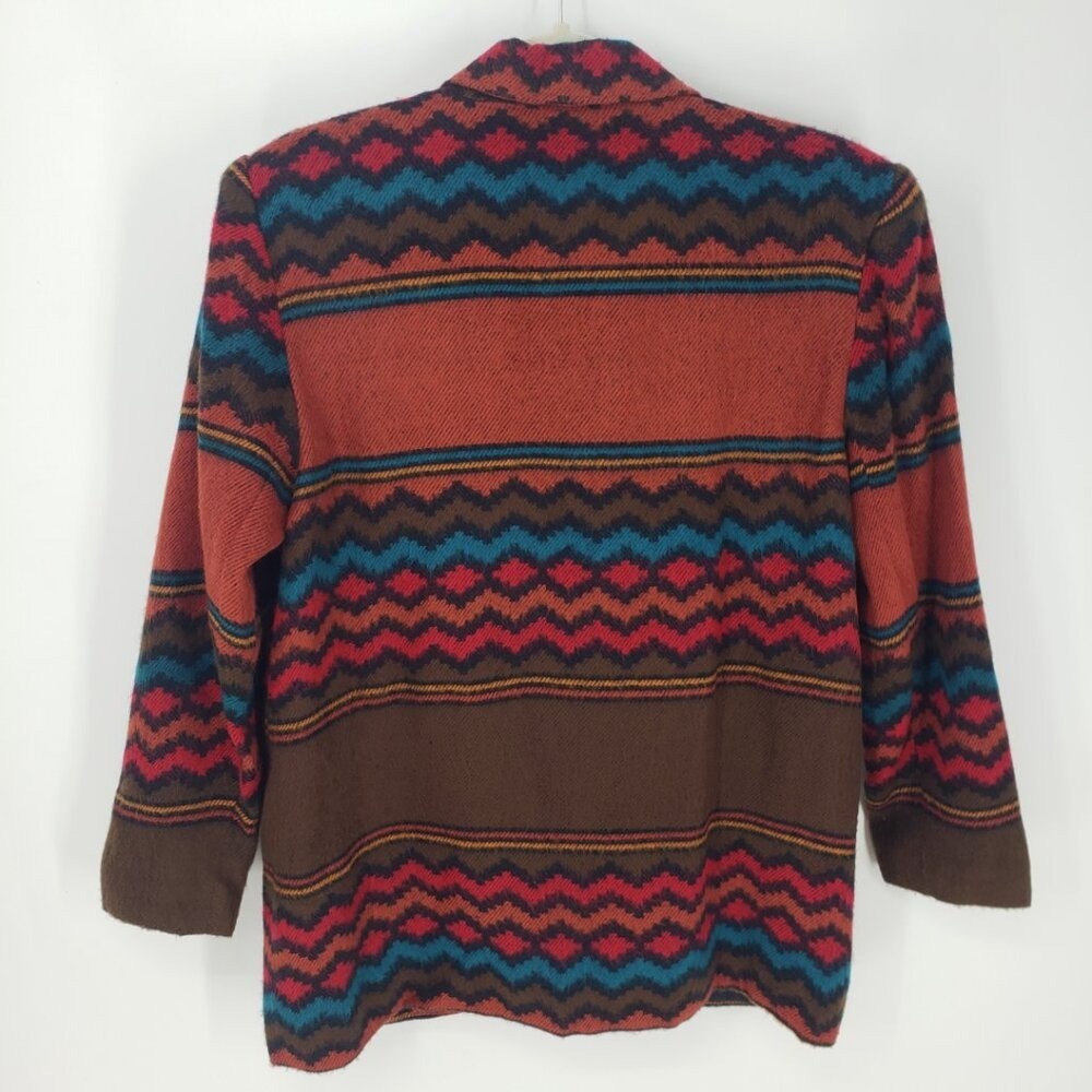 Vintage Aztec Southwestern Boyfriend Blazer Womens Sz M Index by Melrose Brown