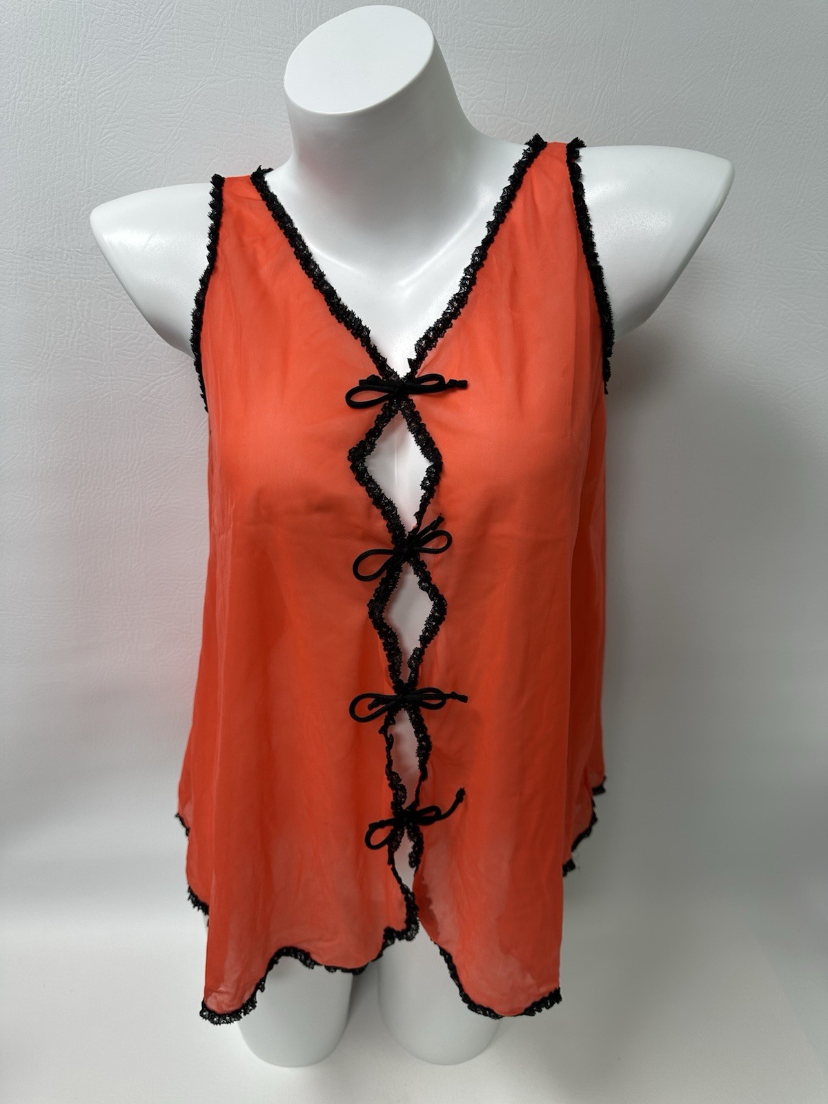 Vintage 60s Blanche by Erika McGowan Sheer Babydoll Nightie Lingerie Size S USA