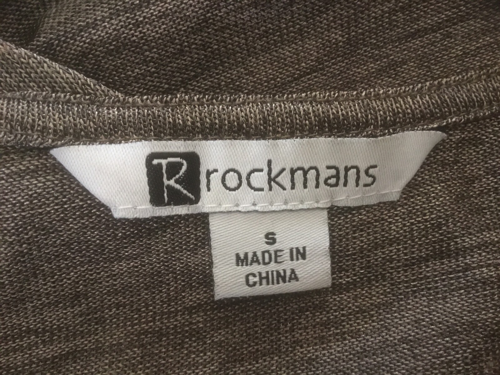 New Rockmans V Neck Grey Polyester /Elastane women’s top Size S