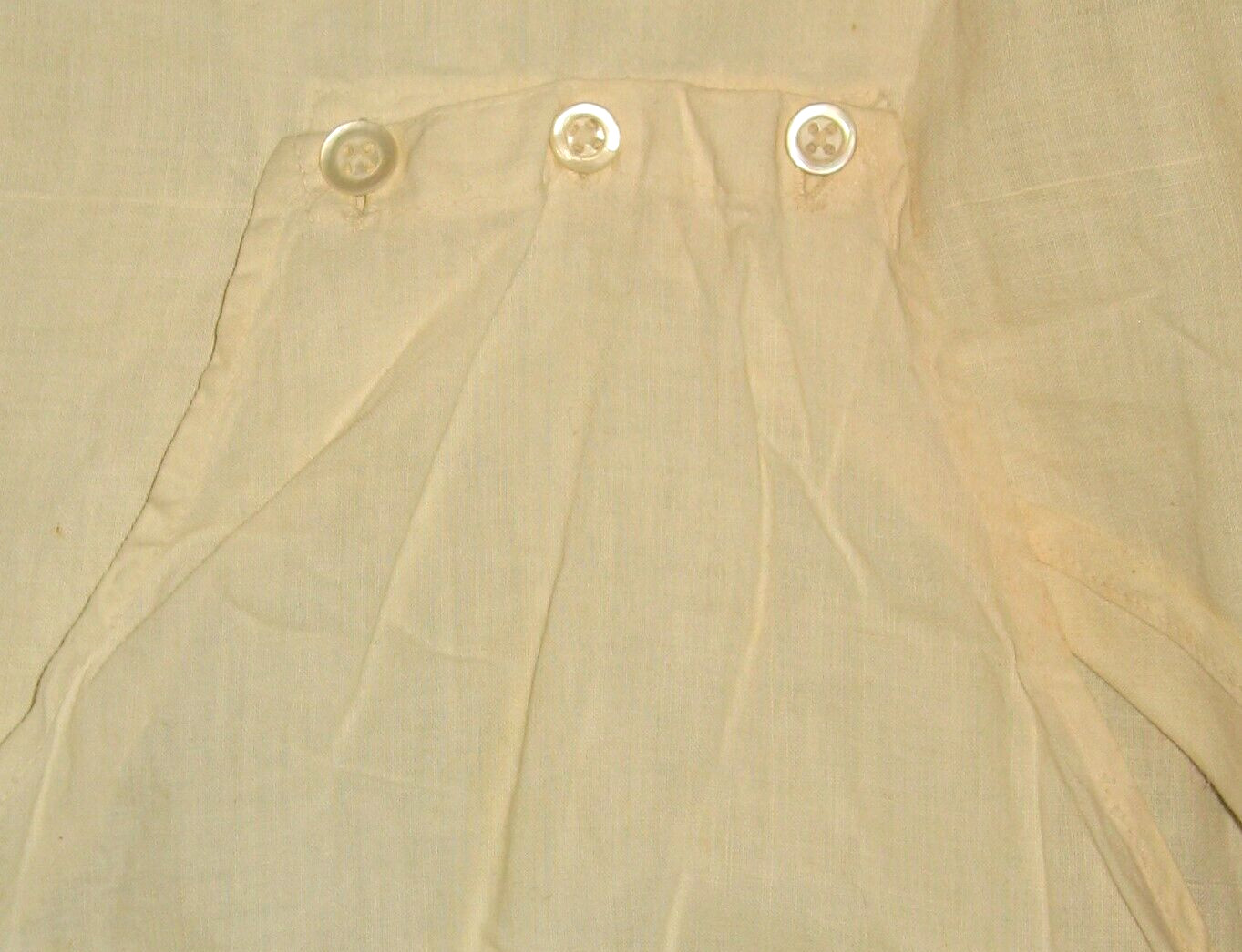 Edwardian 1910s 1-Piece Cream Cotton Lingere Button Crotch Crochet Undergarment
