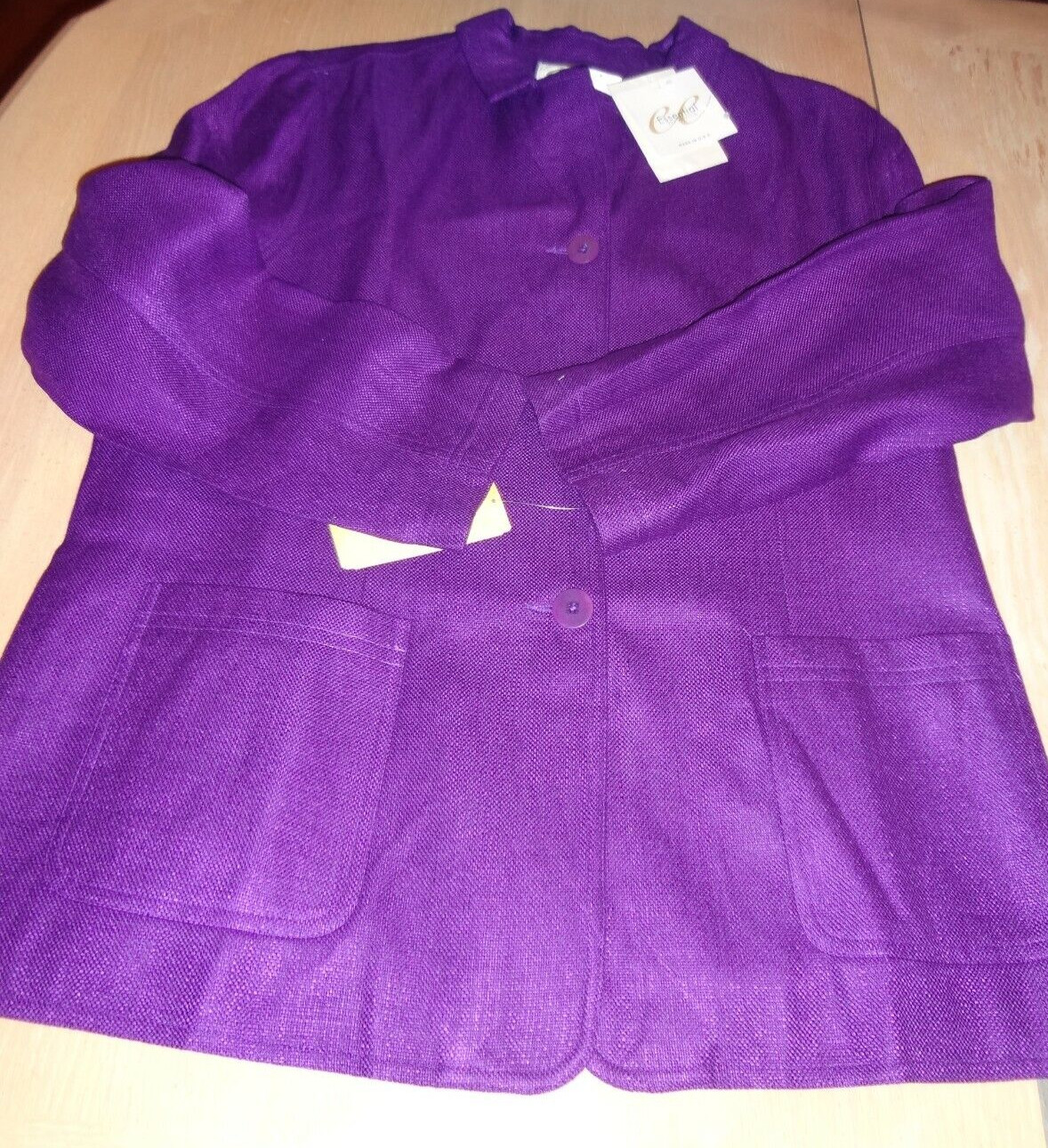 VTG 90’s Nordstrom Essential Elements Women Purple Rayon 3 Button Blazer : XL