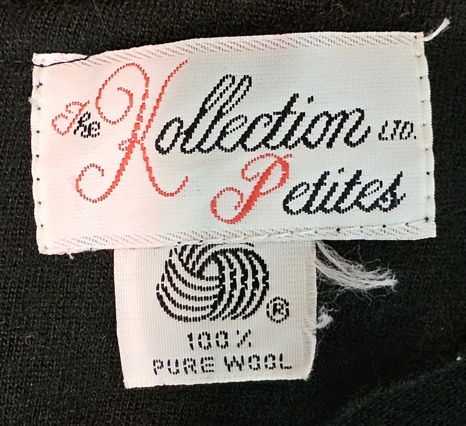 Vtg 80’s The Kollection Petites Dress Women Sz 12P Black Wool L/S Tiered Ruffles