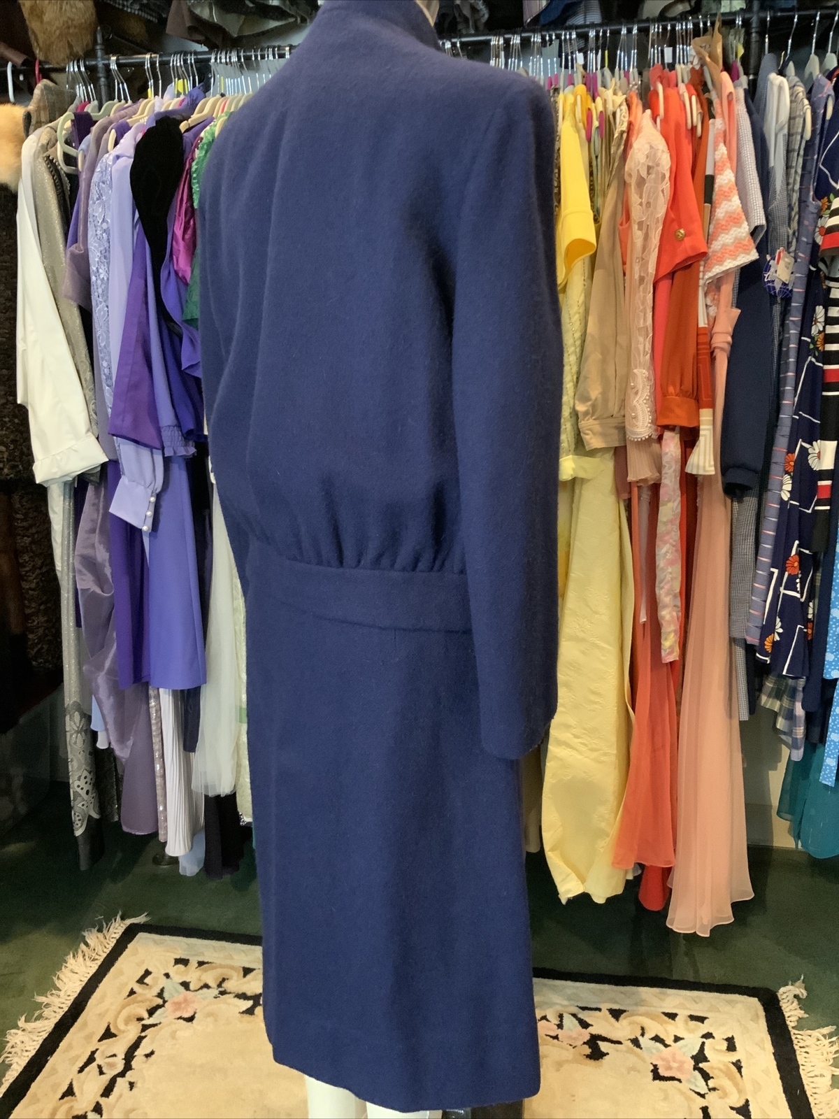 VTG 60s Women’s Navy Blue Wool 2Pc Skirt Jacket Suit Sz 6 GUC Pinup Girl