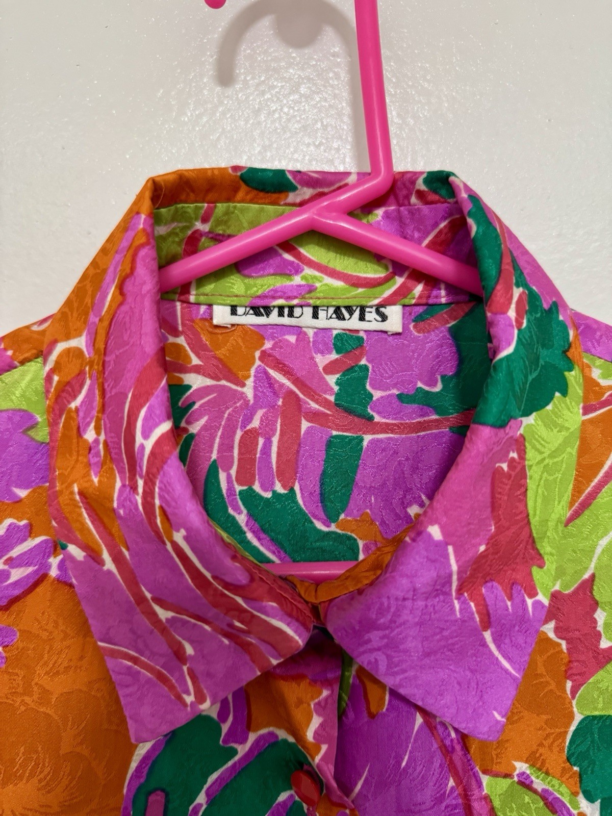 80’s Vintage David Hayes Silk Floral Blouse (size 10)