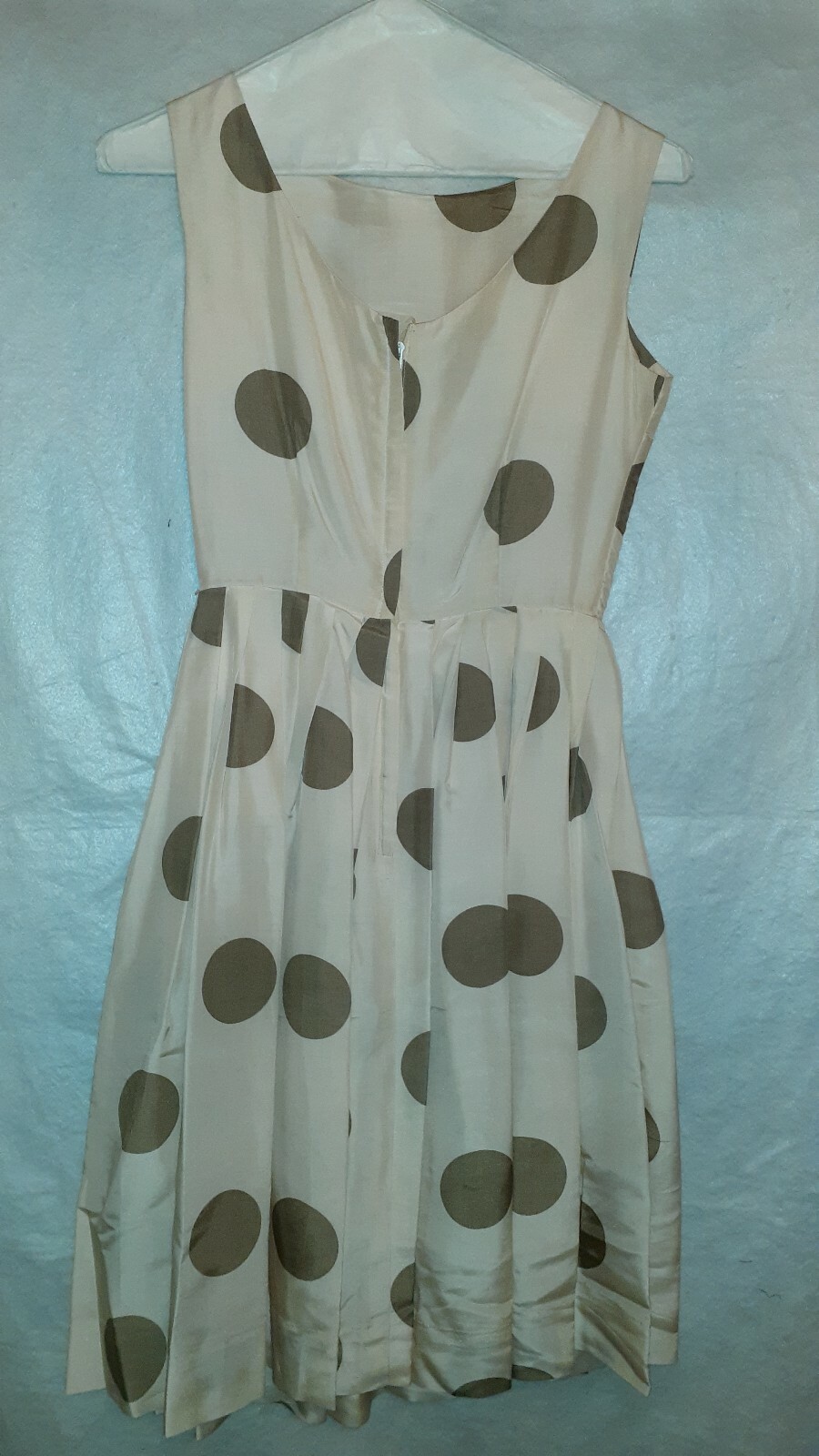1950/60s Vintage Summer Dress Norman Wiatt of California Silk Dot Print Small