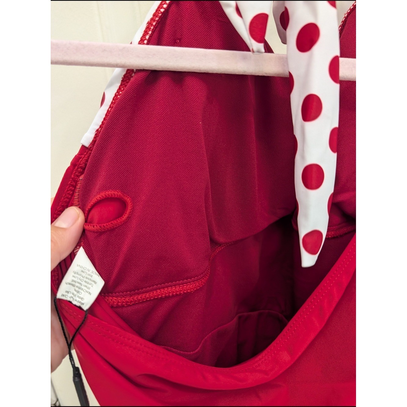 NWT Retro Stage Red Polka Dot Halter One-Piece Swimsuit 40s Style