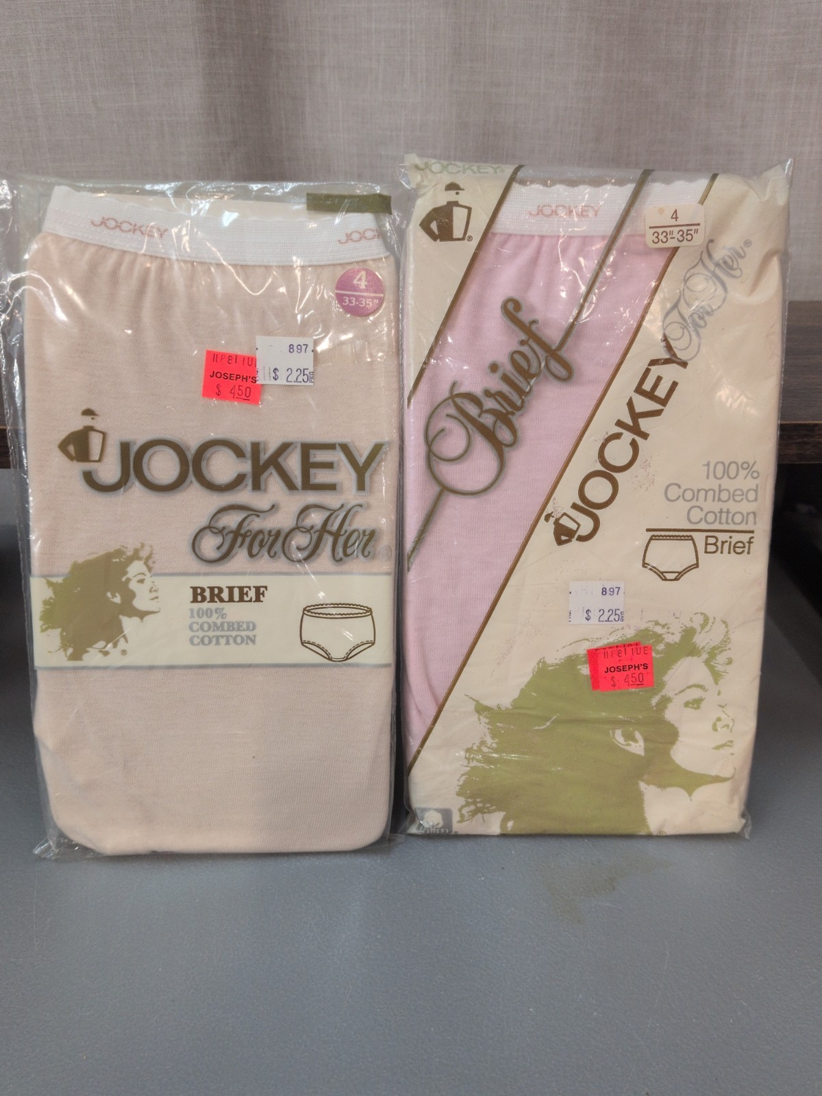Jockey For Her Vintage Brief Size 4 100% Cotton (2) Count Mixed Colors