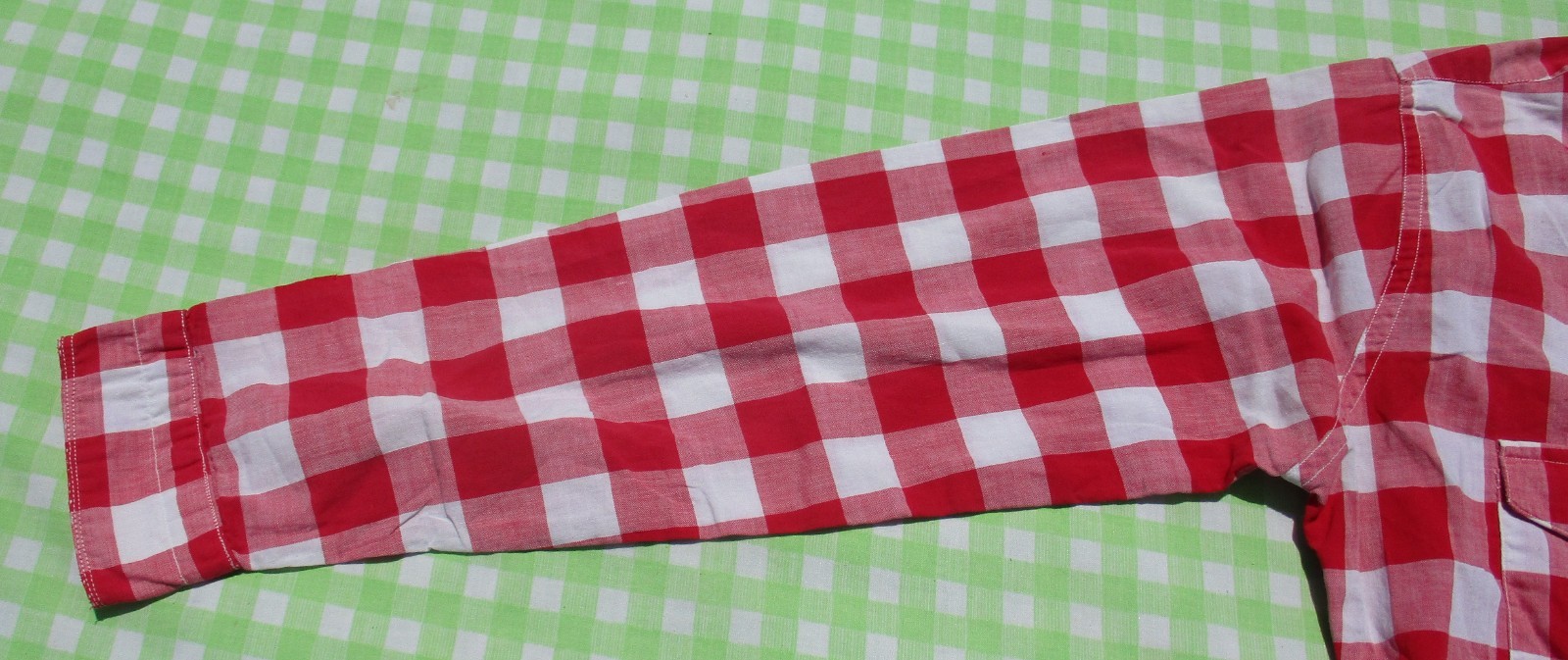 Vintage 50s Levi’s Short Horn Red White Checker Open Collar Western Loop Shirt
