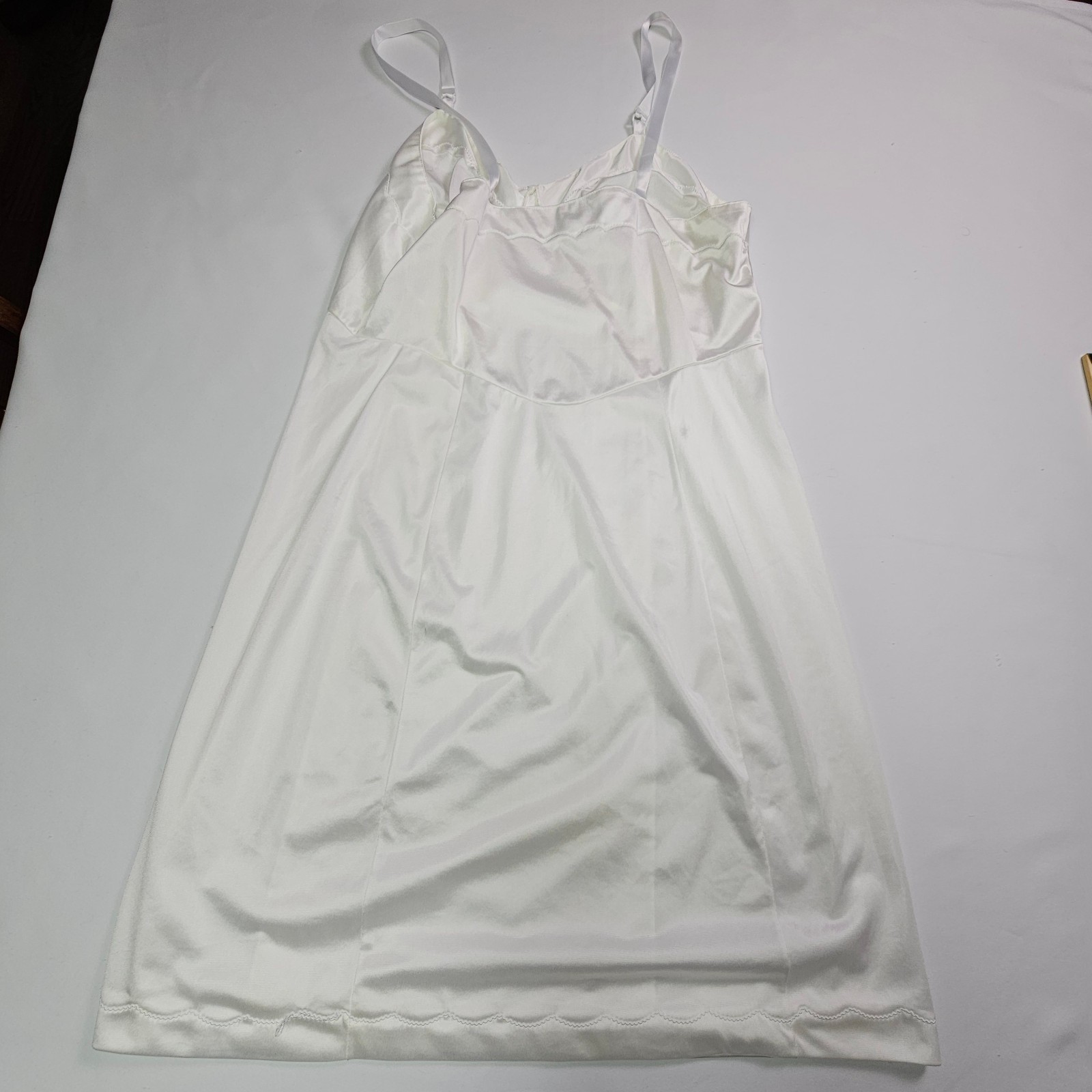 Vintage Sears White Full Slip Size 38 Short Nylon Anti-Cling Adjustable Straps