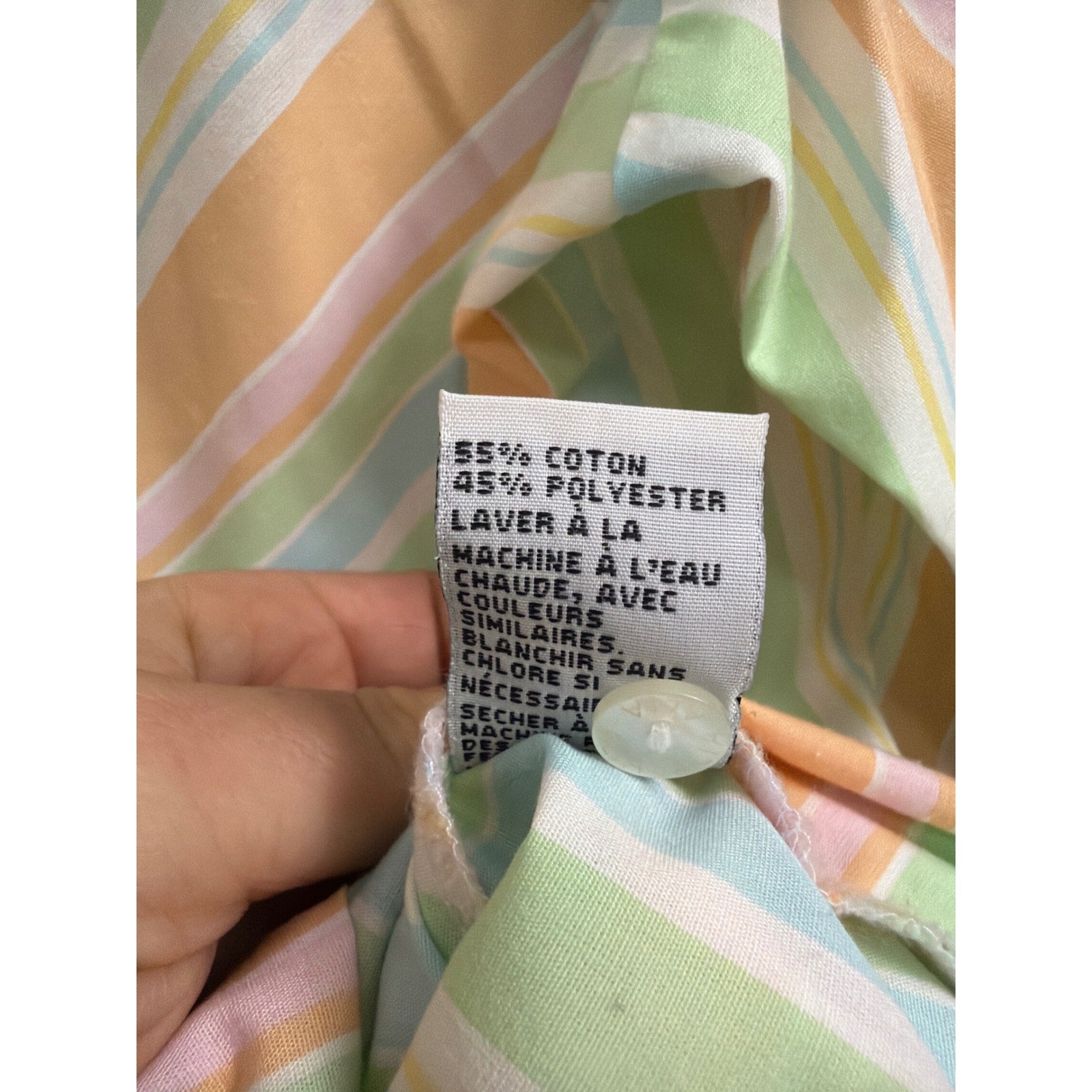 Blouse Striped Pastel Vintage Alia Womens XL Multi Color Button Down Top