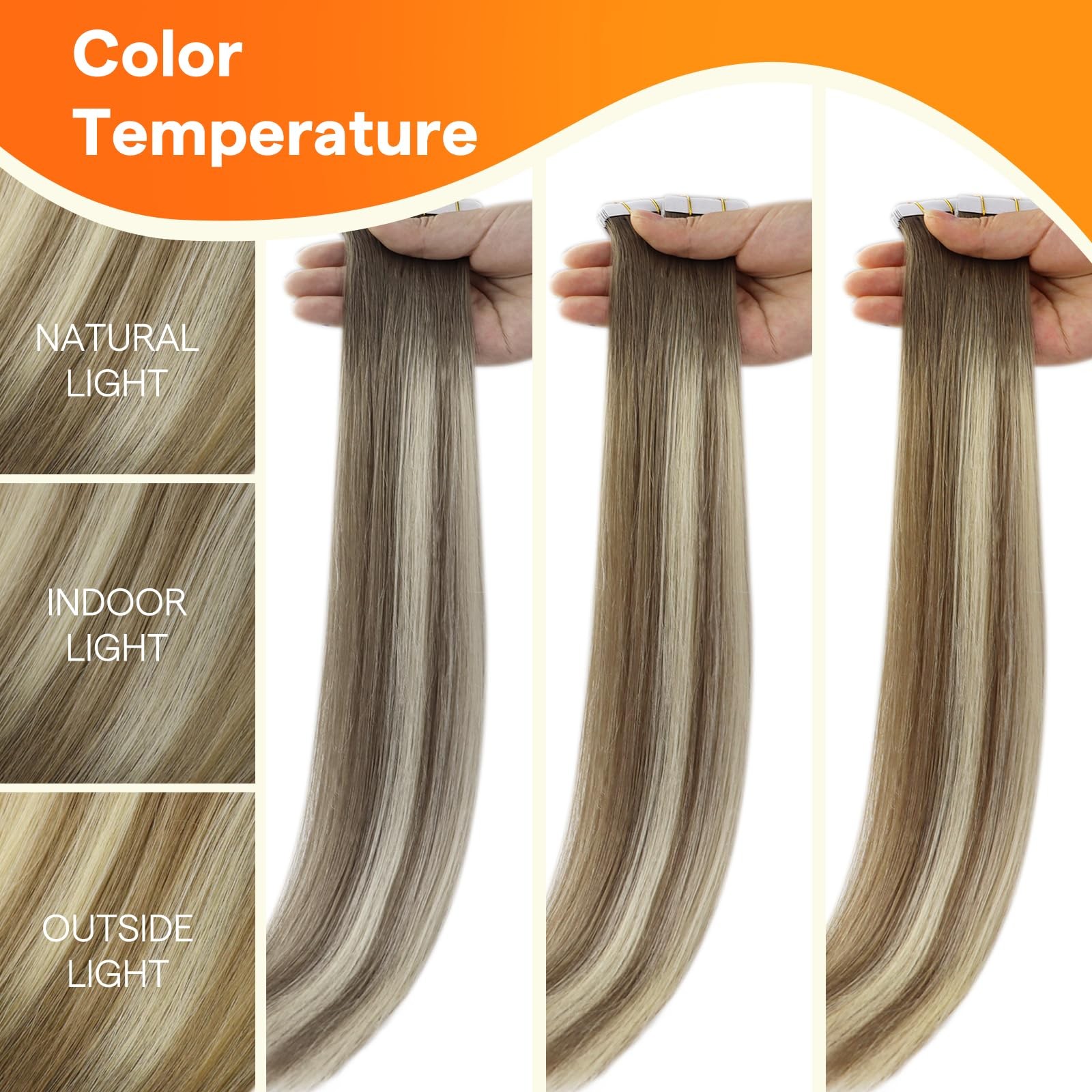 Full Shine Invisible Tape in Hair Extensions Color 1B Human HairInvisi Edge Inje