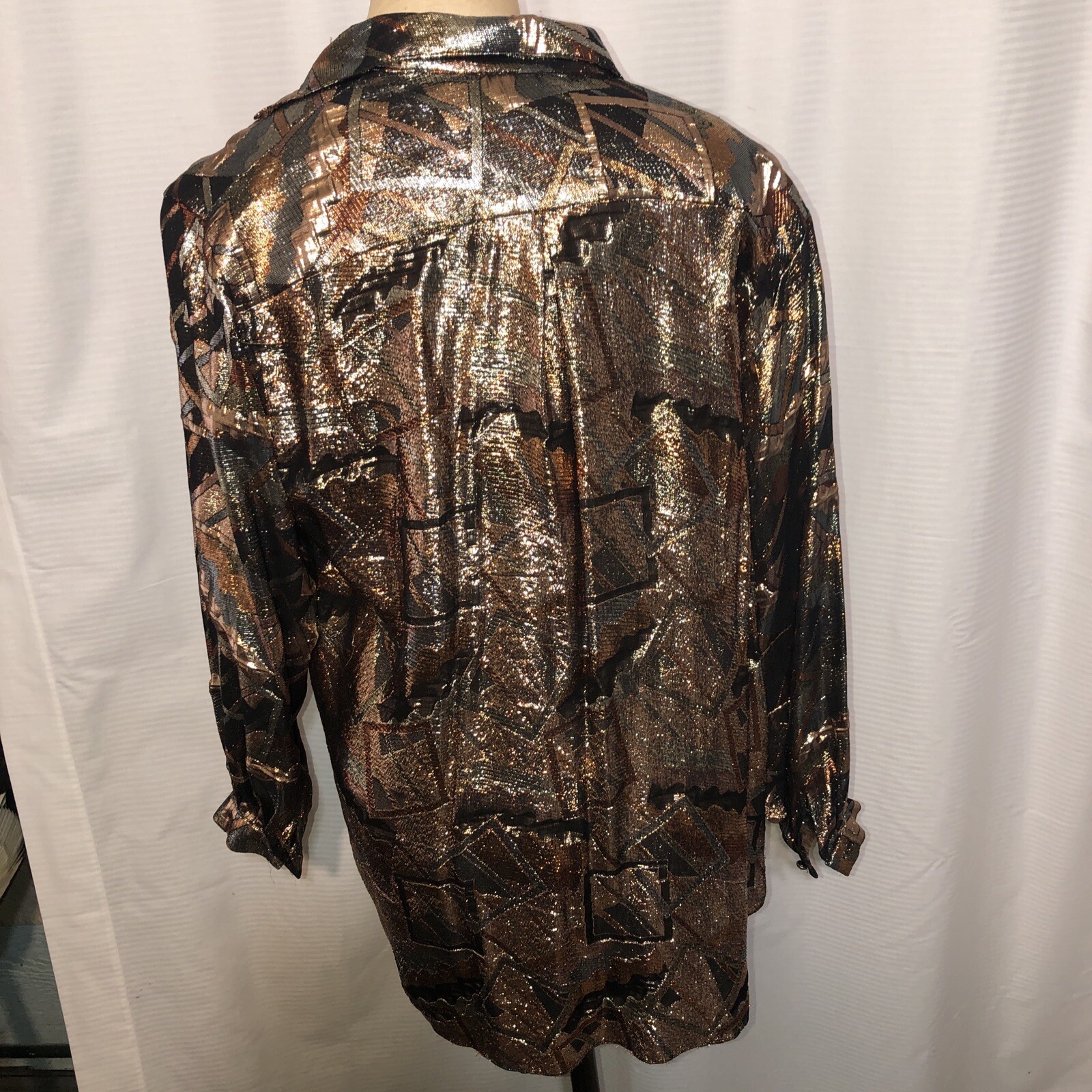 Vintage 80s L Rothschild San Francisco Gold & Black Velvet Brocade Jacket Size M
