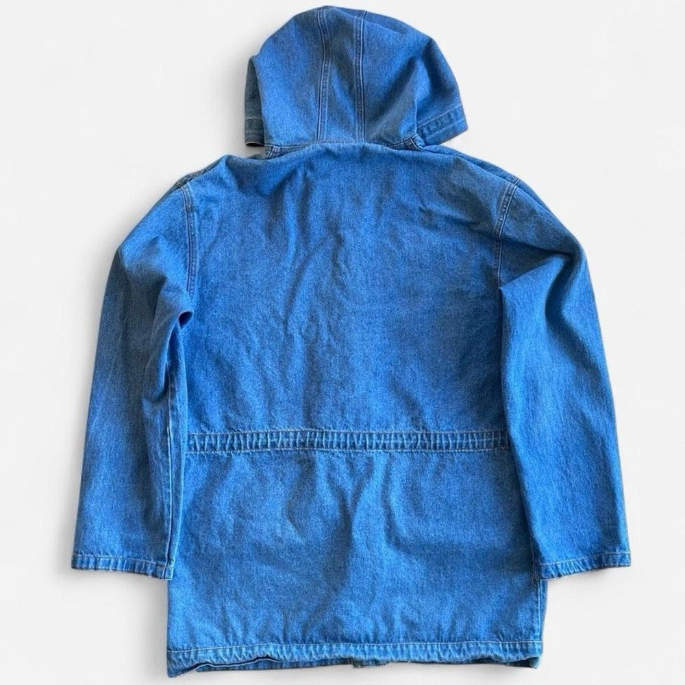 Vintage Andy Johns Denim Hooded Chore Coat Jacket M 80s 90s Casual Outdoors
