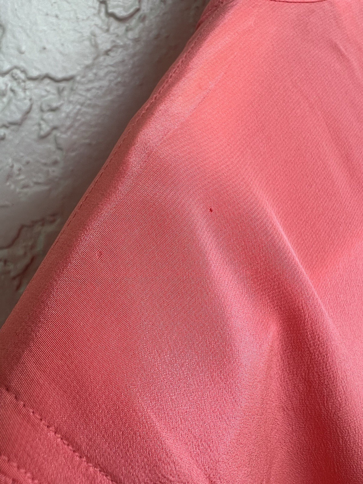 Vintage CASI Peach Orange Front Pockets Belted 100% Silk Women’s Dress Sz 10