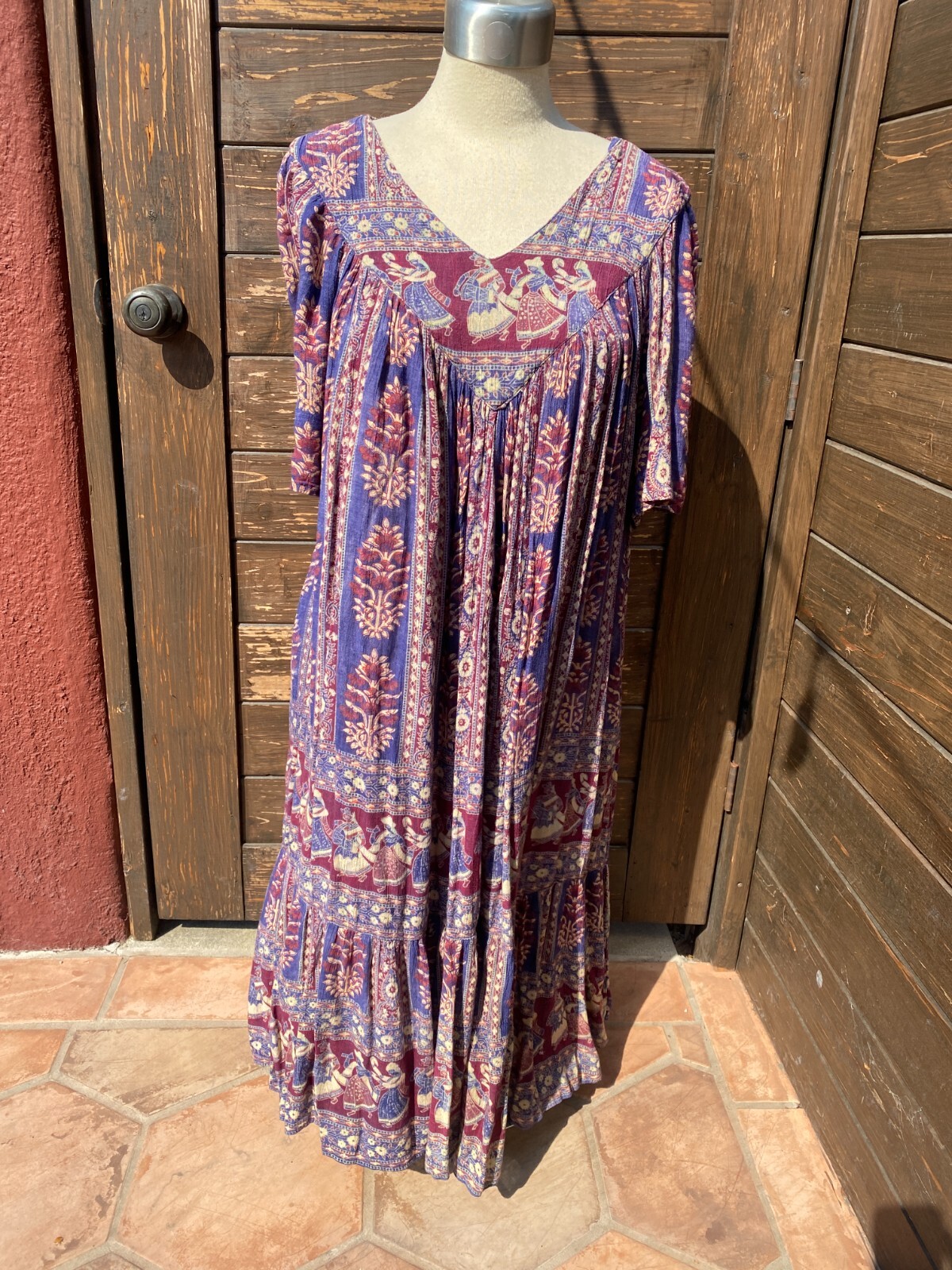 Vintage Maxi Boho Gauze Hippy Dress Muumuu Indian XL, 1X, 2X, 3X, 4X PLUS