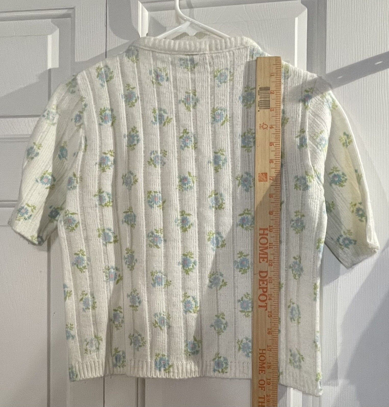 Vintage Ship ‘n Shore Short Sleeve Floral Knit Spring Sweater Sz 38, S/M