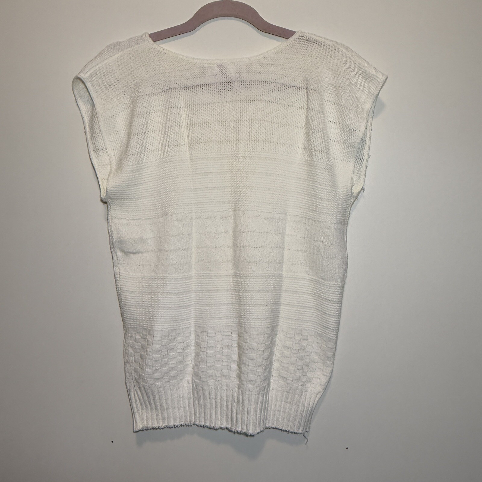 Vintage 70s Arielle Shortsleeve Cotton Open-knit Sweater