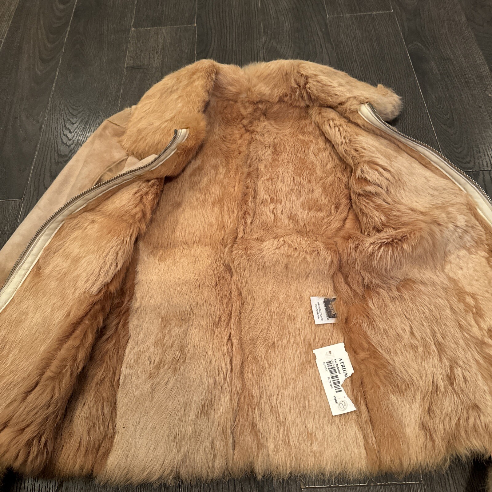 NWT Suede Leather Shearling Jacket Women Size XS Possibly Reversible