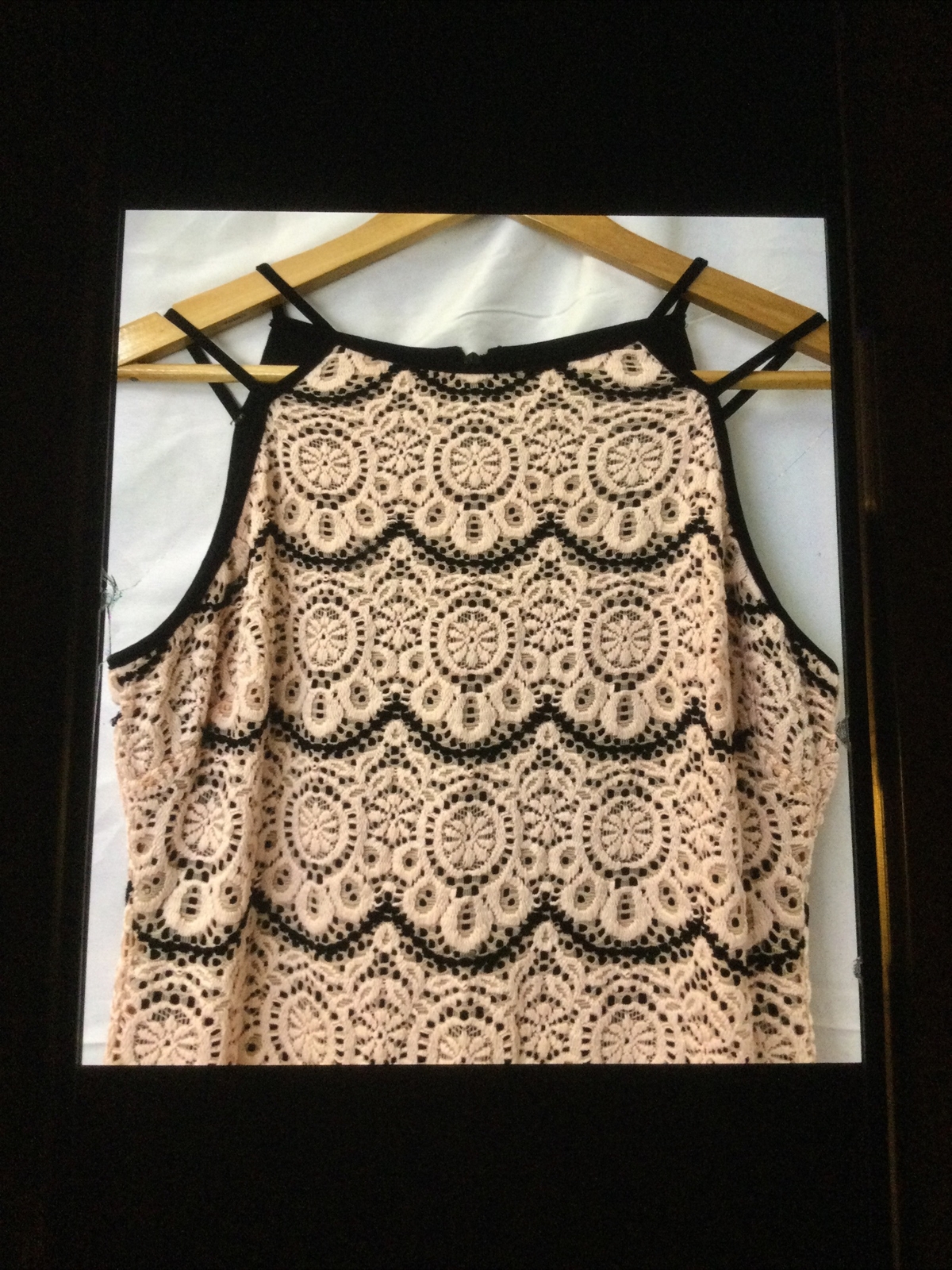 Vtg Guess Cocktail Dress 8 Mini Light Pink Lace Overlay Guess LosAngeles 90s Y2K