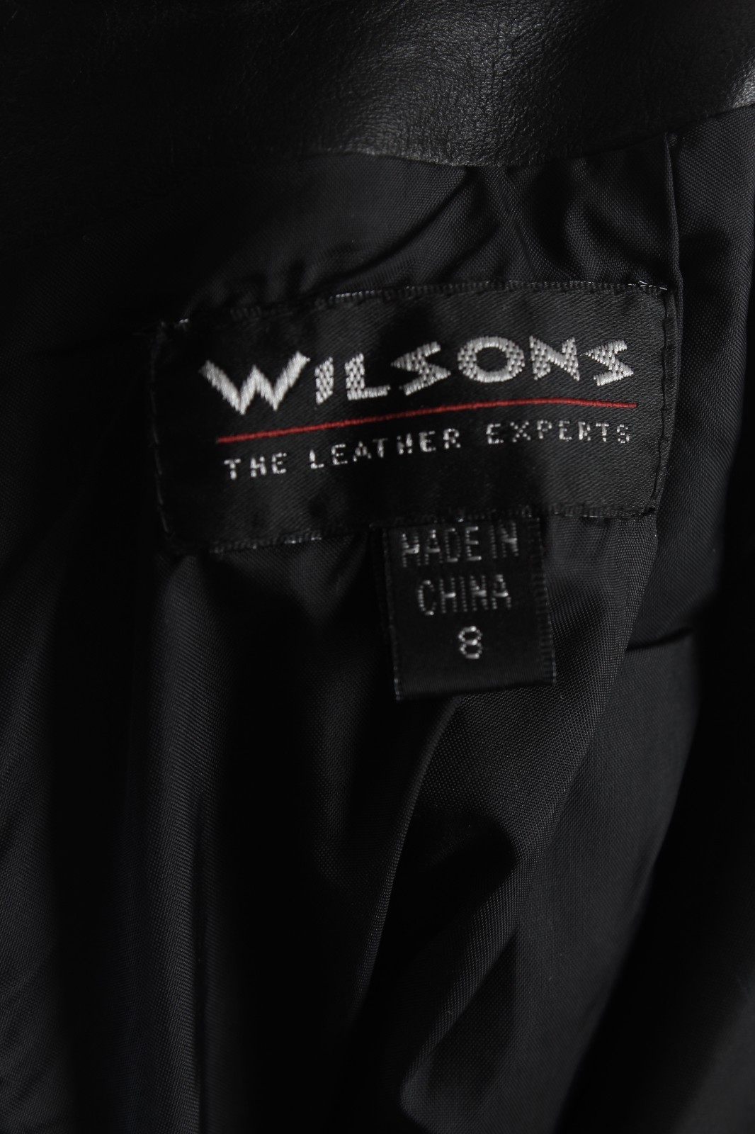 Vintage 90s Wilsons Black Leather Mini Skirt Womens 80s Pencil Biker Moto Sz 8