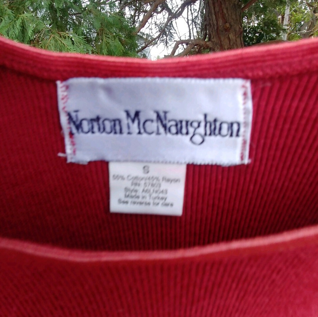 Norton McNaughton brand women’s short sleeve cotton and rayon stretch knit shell