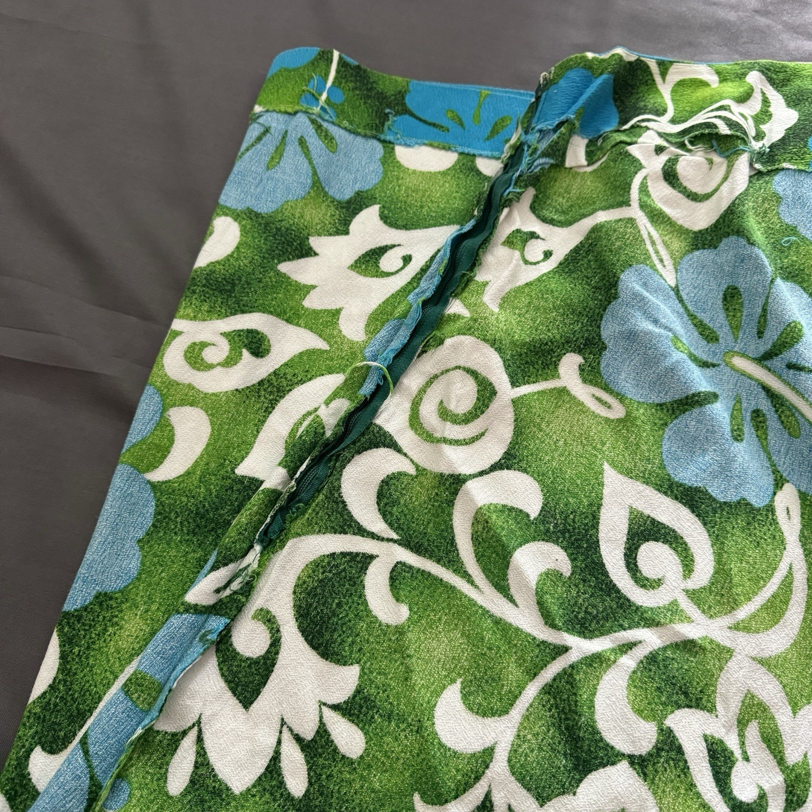 Vogue Paris Original Vintage Hawaiian Handmade One Shoulder Dress Designer