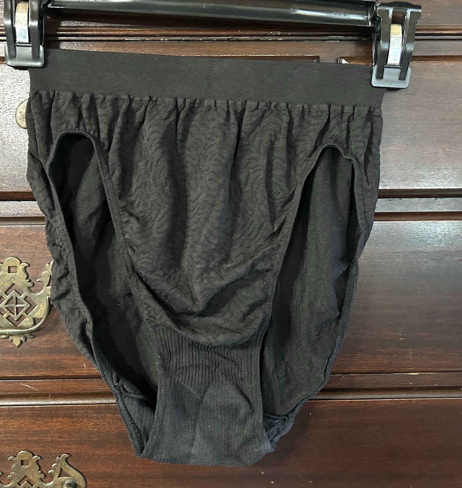 NWT Vtg BALI 2503 Patterned Wide Waistband Hi-Cut Sz 8/9 Black Panties #403