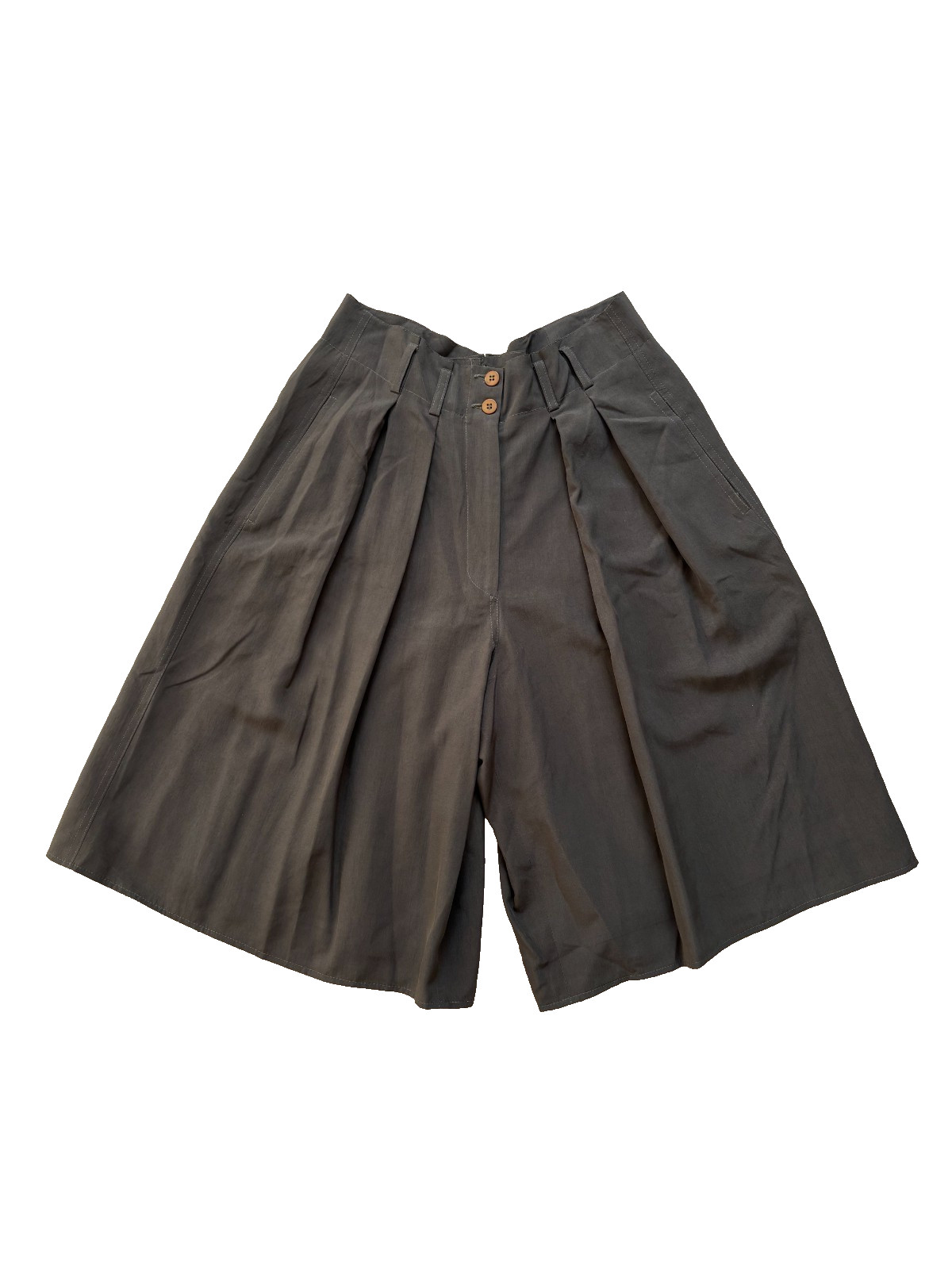 VTG Giorgio Armani Pleated Pleated Long Shorts, Pure Silk, Altered