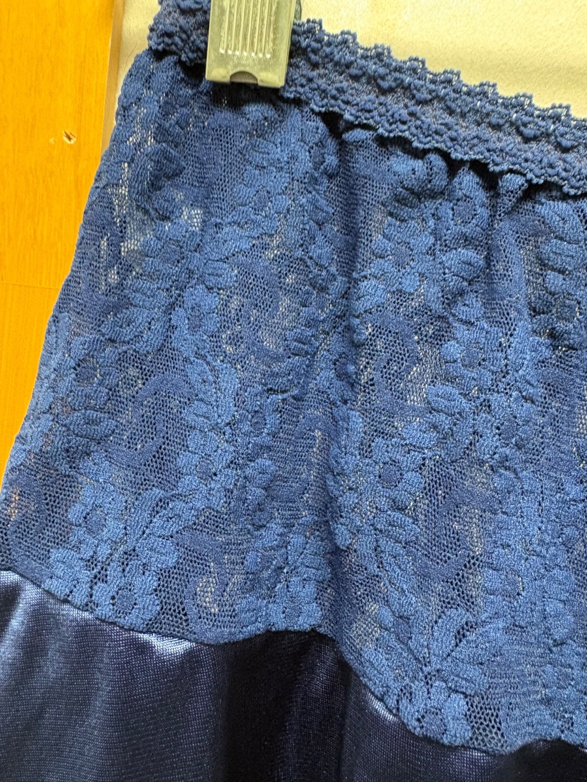Bestform Half Slip 2X BLUE Lace Antron III Nylon Lingerie Vintage