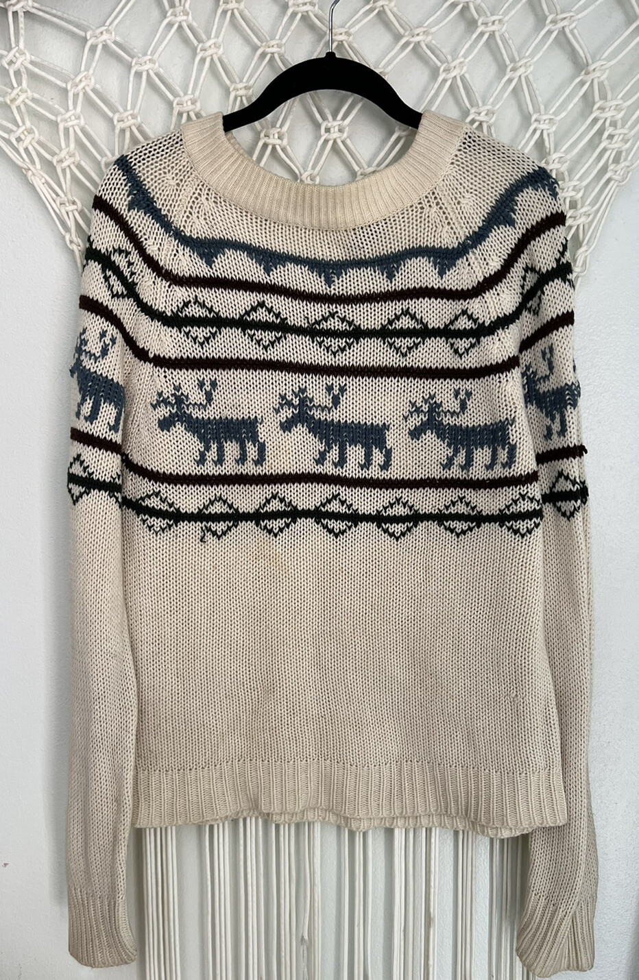 Vintage Sigallo Sweater RARE Moose/ Reindeer Small