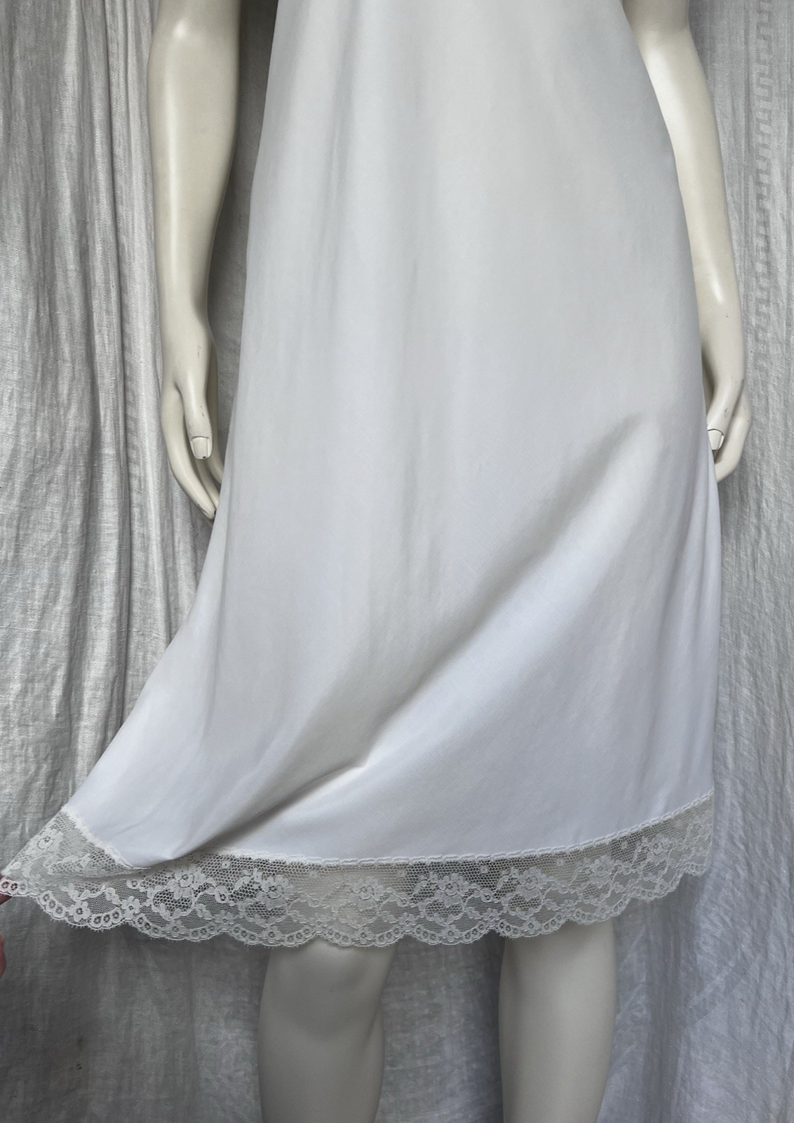 Vintage Slip Dress Gown Lace Floral Embroidery Cream Classic 60s Glamour Size 36