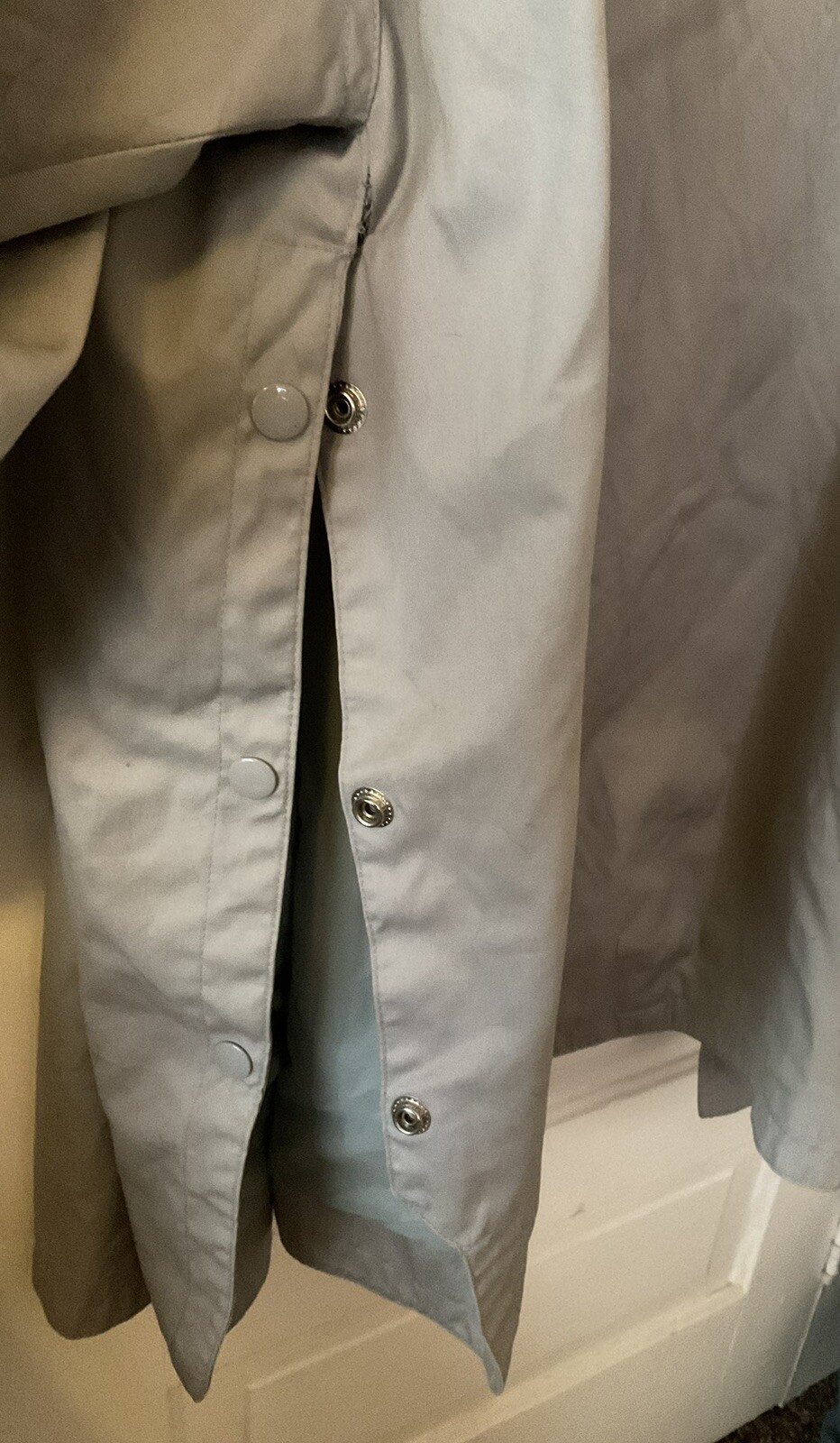 Vintage Y2K Rain Coat By Foxland Size M Circa 1980’s Gray Pleating Retro Vibes