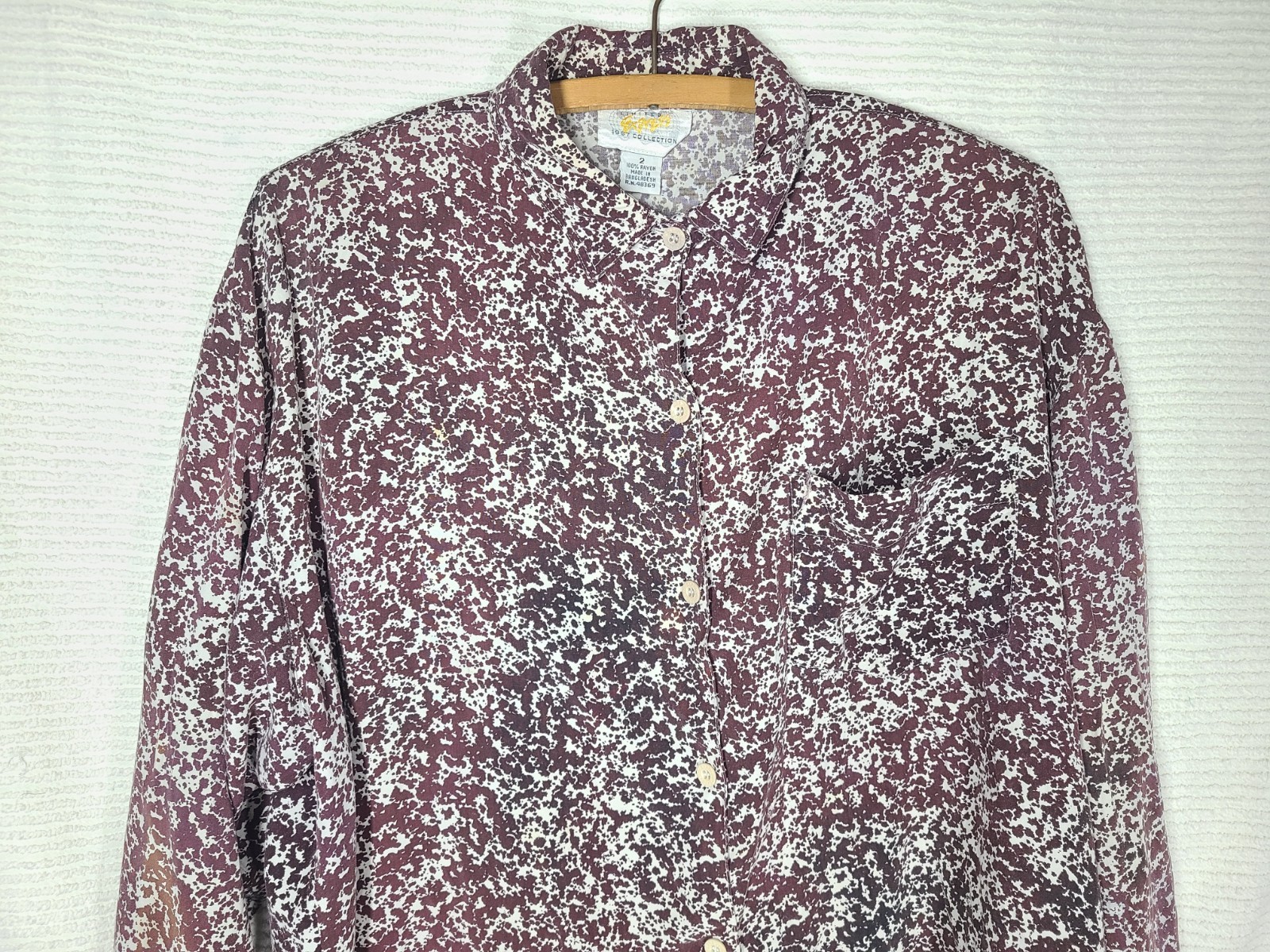 Vintage 1990s Oversize Shirt Mall Brand Limited Button Up Rayon Notebook Print